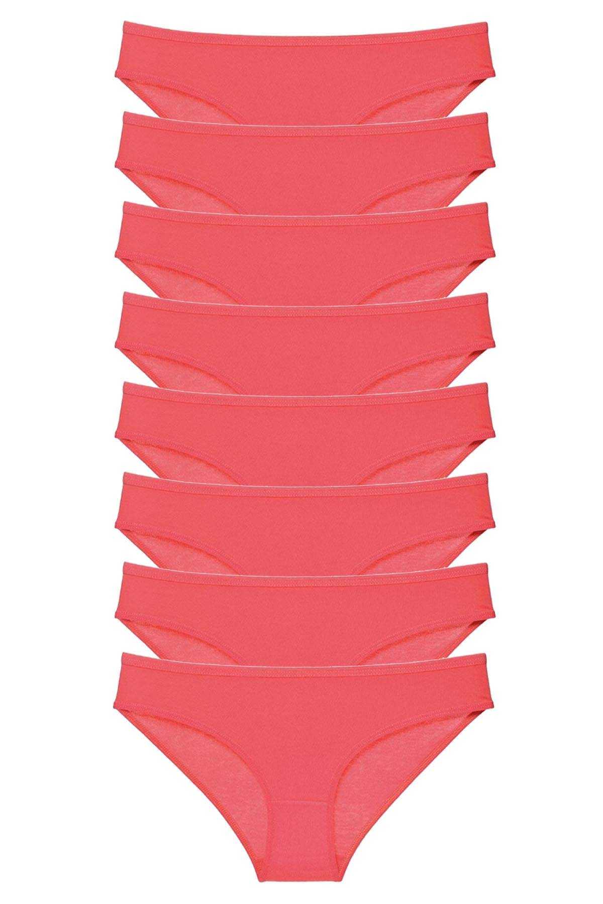 8 adet Süper Eko Set Likralı Kadın Slip Külot Fuşya resmi