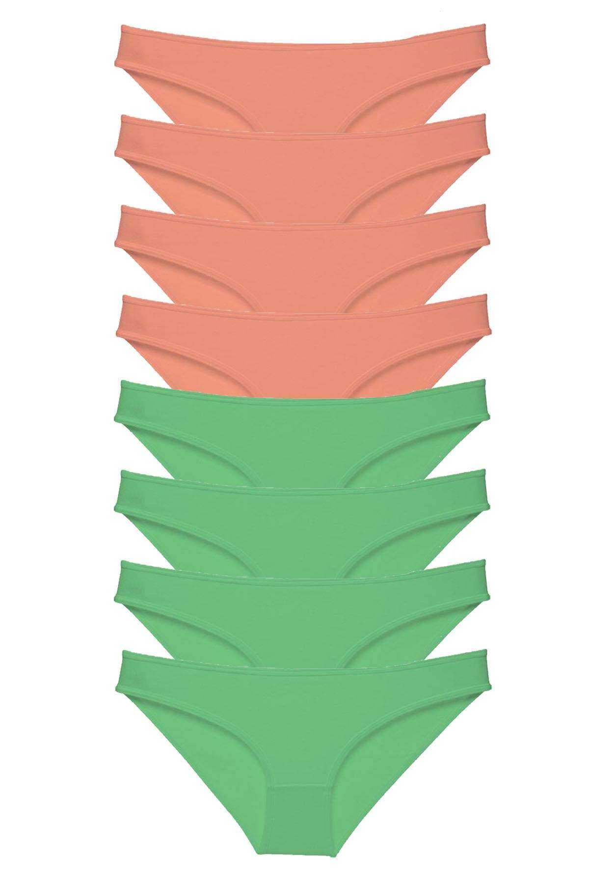 Picture of 8 adet Eko Set Likralı Kadın Slip Külot Pudra Yeşil