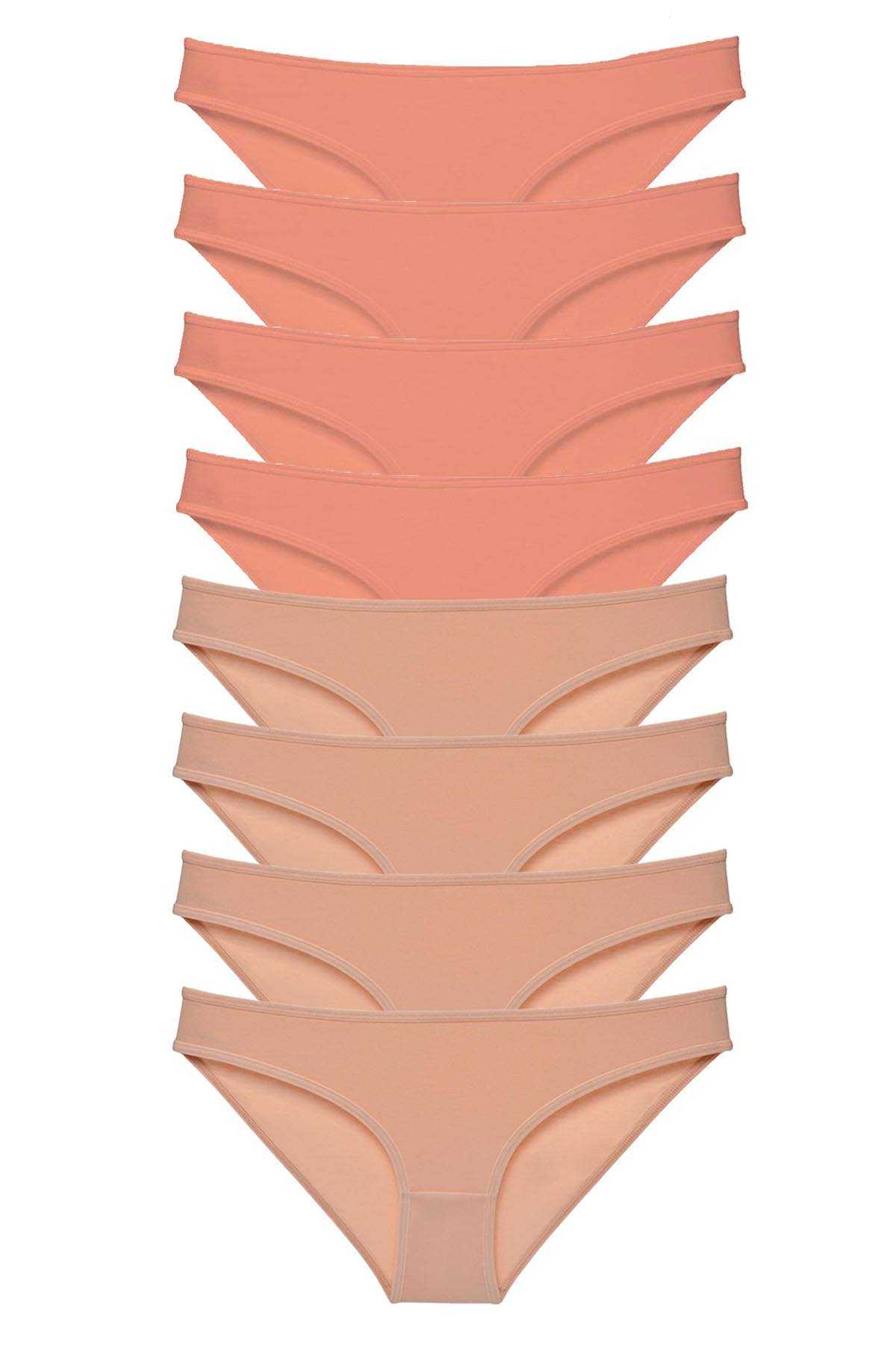 Picture of 8 adet Süper Eko Set Likralı Kadın Slip Külot Pudra Ten