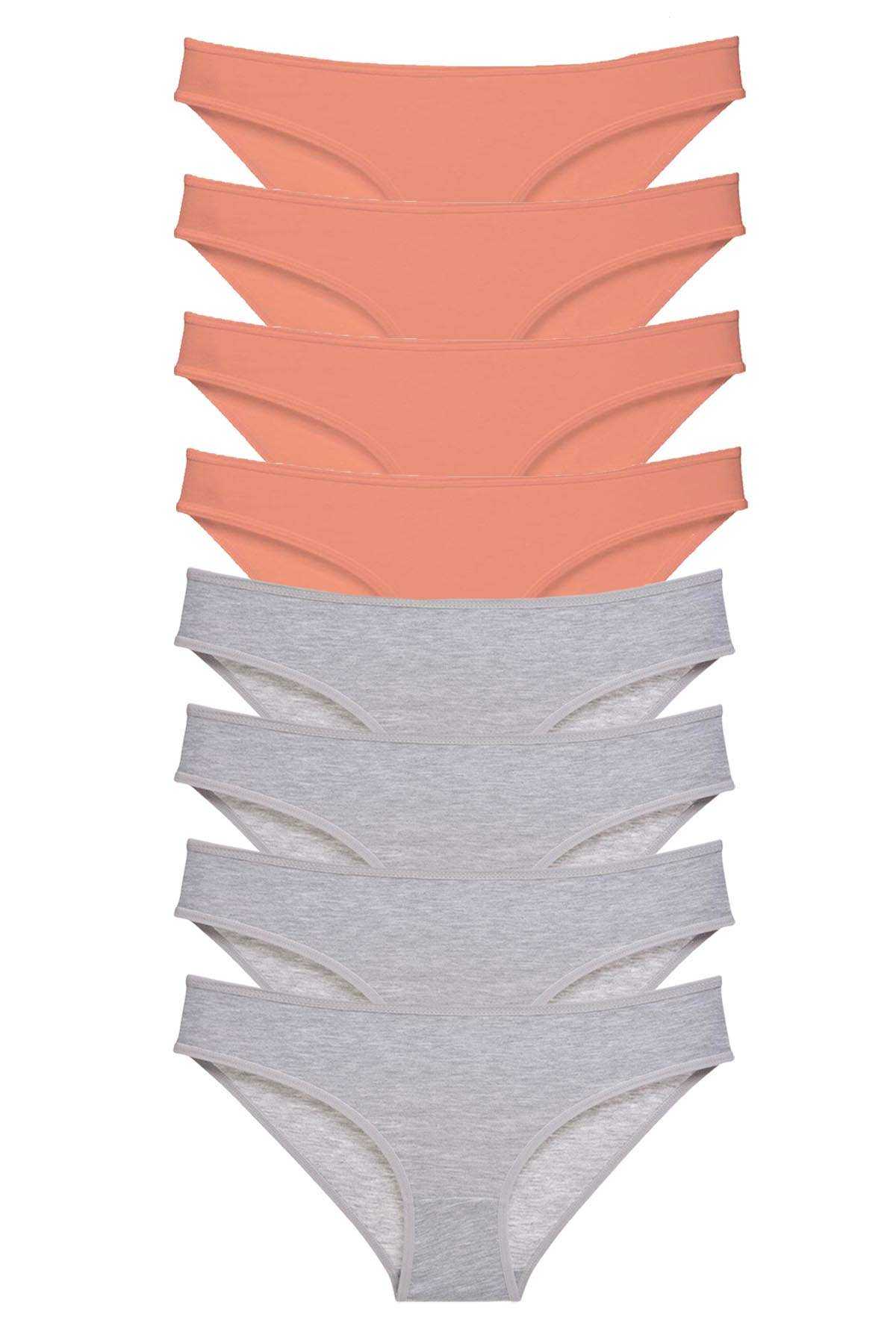 Picture of 8 adet Süper Eko Set Likralı Kadın Slip Külot Pudra Gri