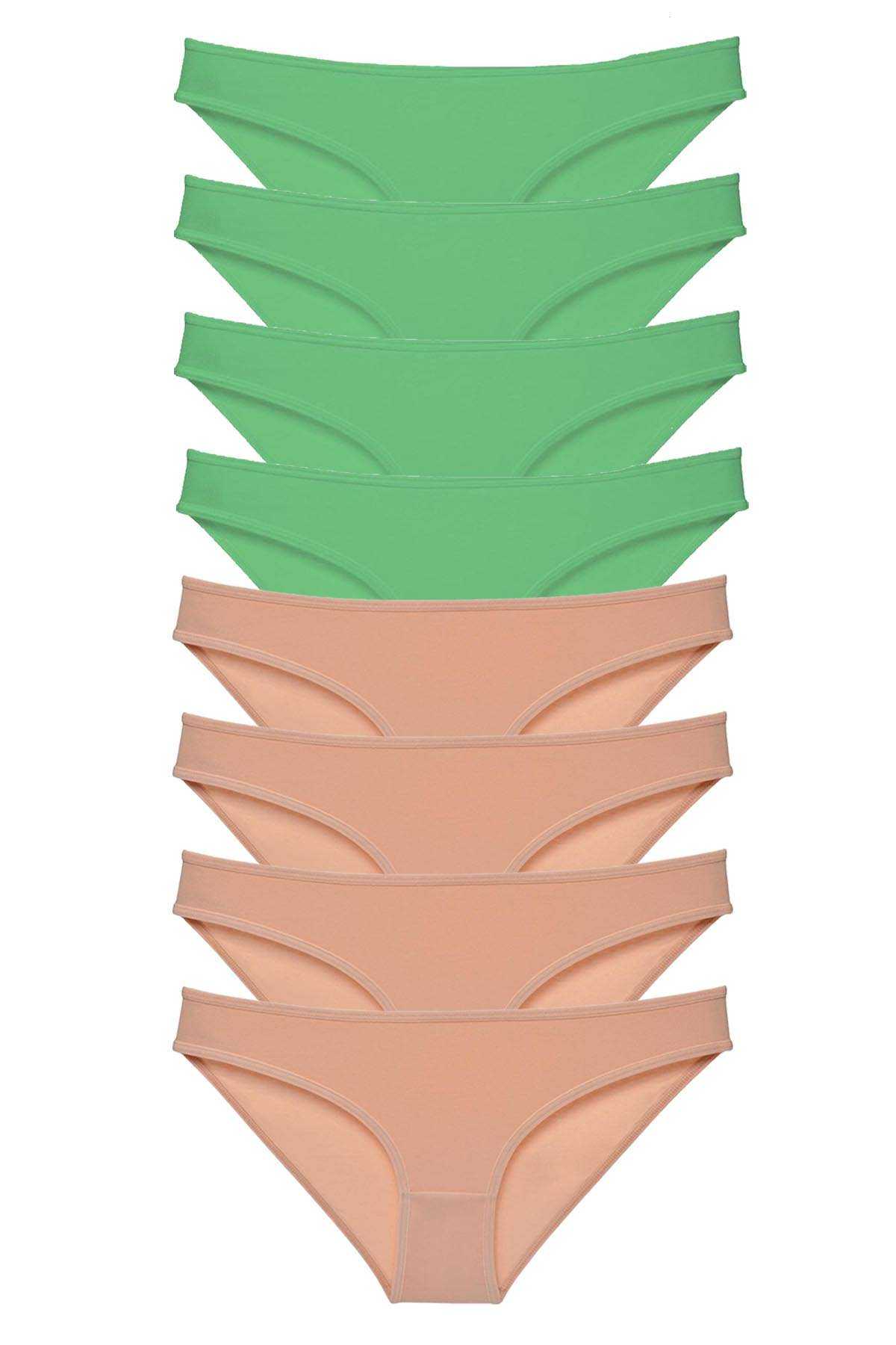 Picture of 8 adet Süper Eko Set Likralı Kadın Slip Külot Yeşil Ten