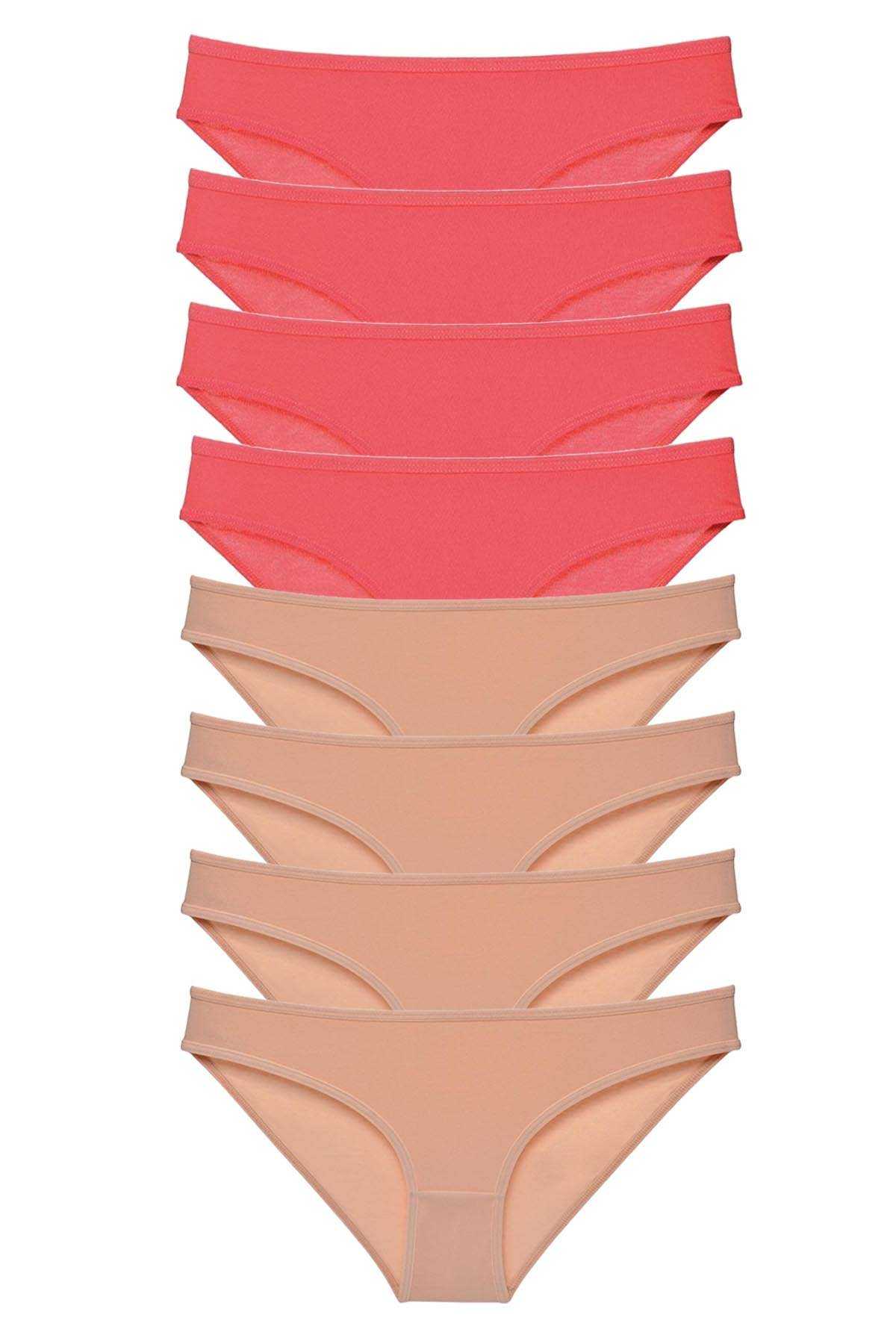 Picture of 8 adet Süper Eko Set Likralı Kadın Slip Külot Fuşya Ten