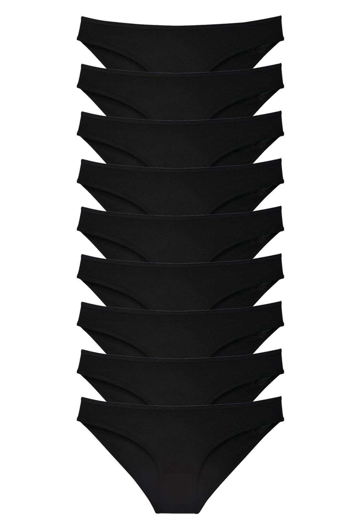 Picture of 9 adet Süper Eko Set Likralı Kadın Slip Külot Siyah