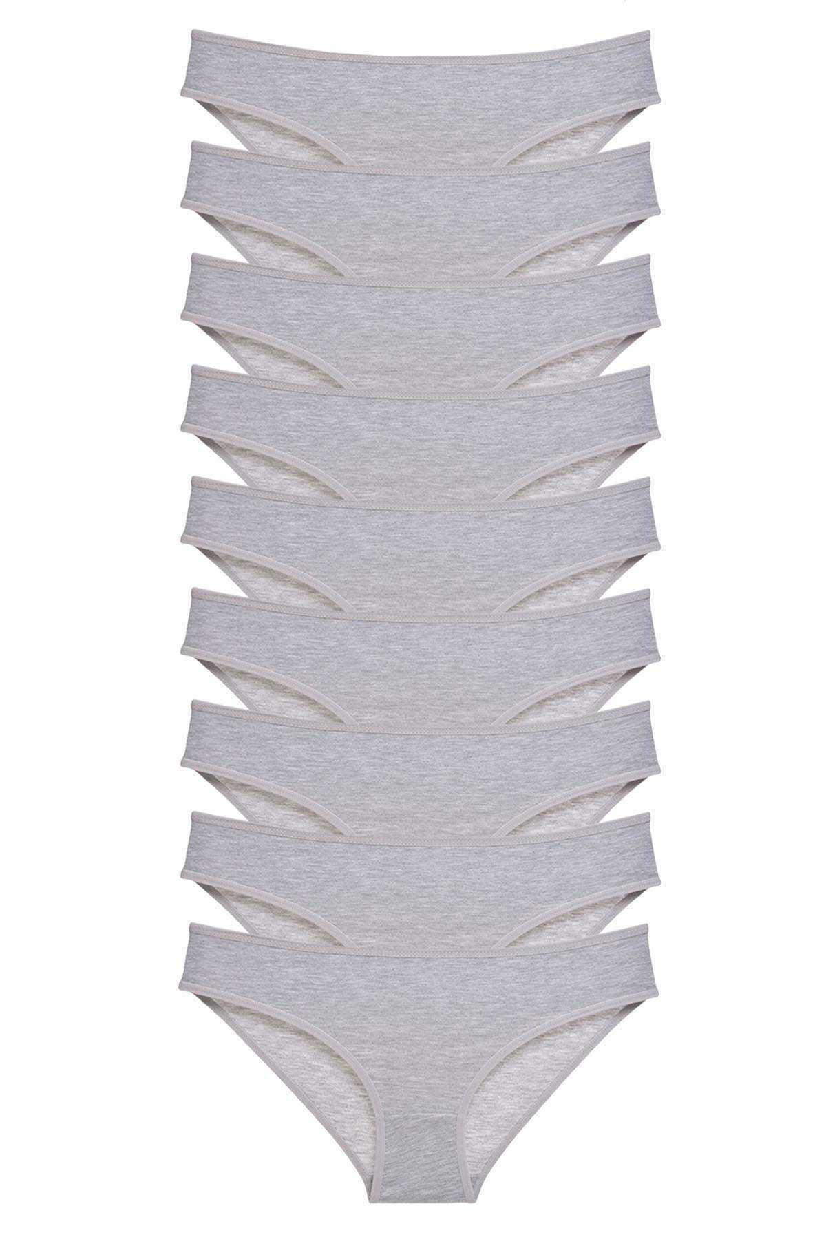 Picture of 9 adet Süper Eko Set Likralı Kadın Slip Külot Gri