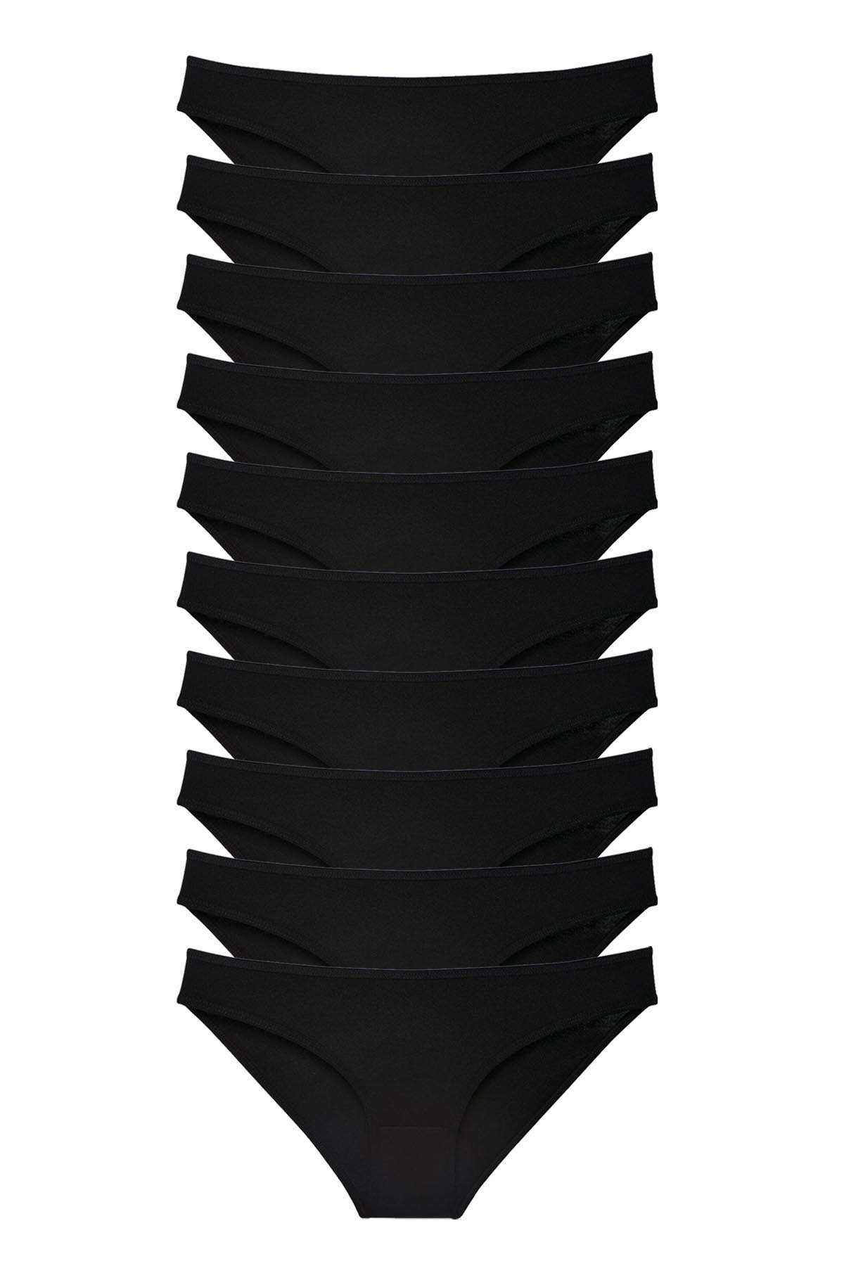 Picture of 10 adet Süper Eko Set Likralı Kadın Slip Külot Siyah