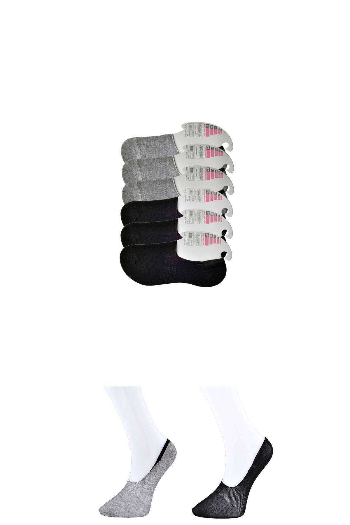Picture of Siyah ve Gri Kadın Babet Çorap 6 çift