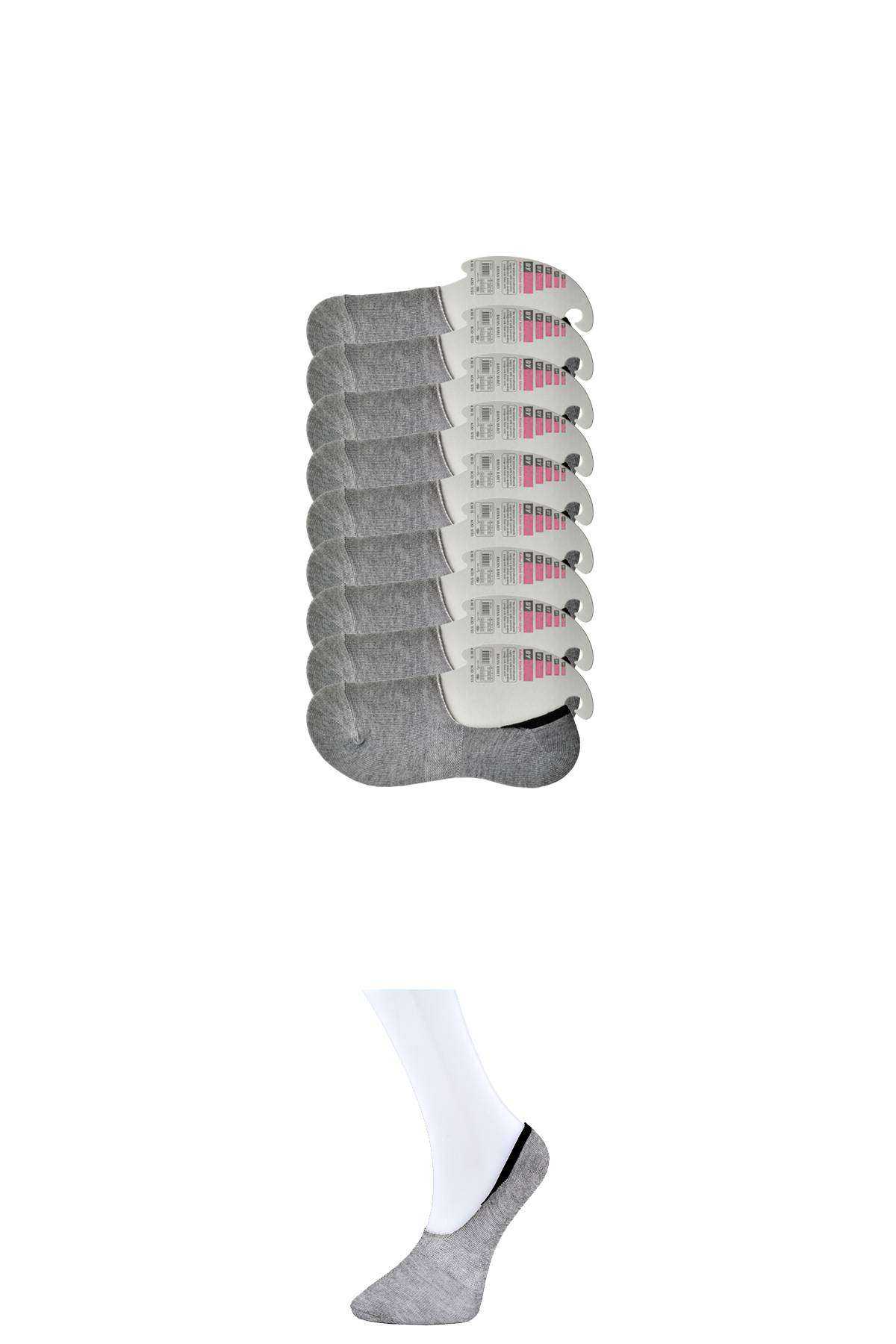 Gri Kadın Babet Çorap 9 çift resmi