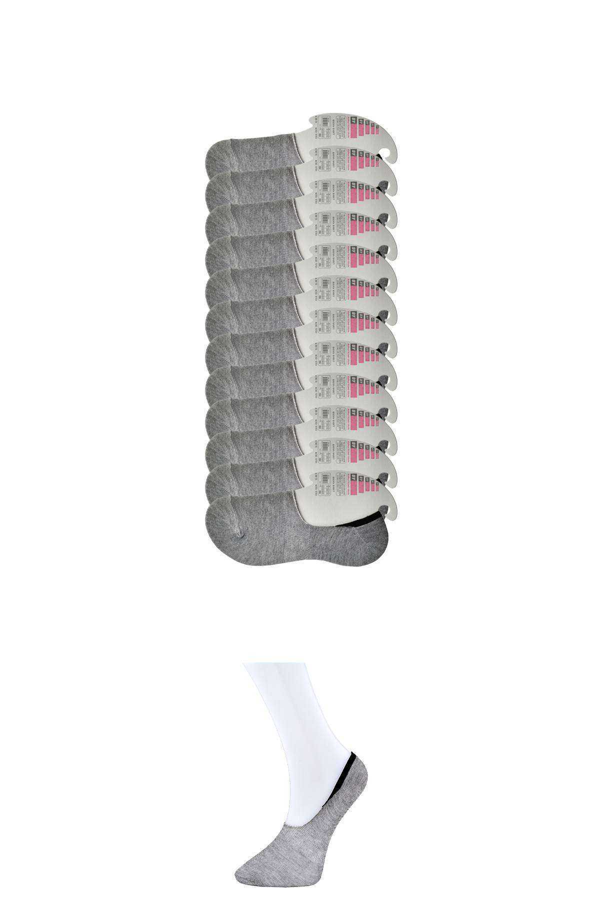 Gri Kadın Babet Çorap 12 çift resmi
