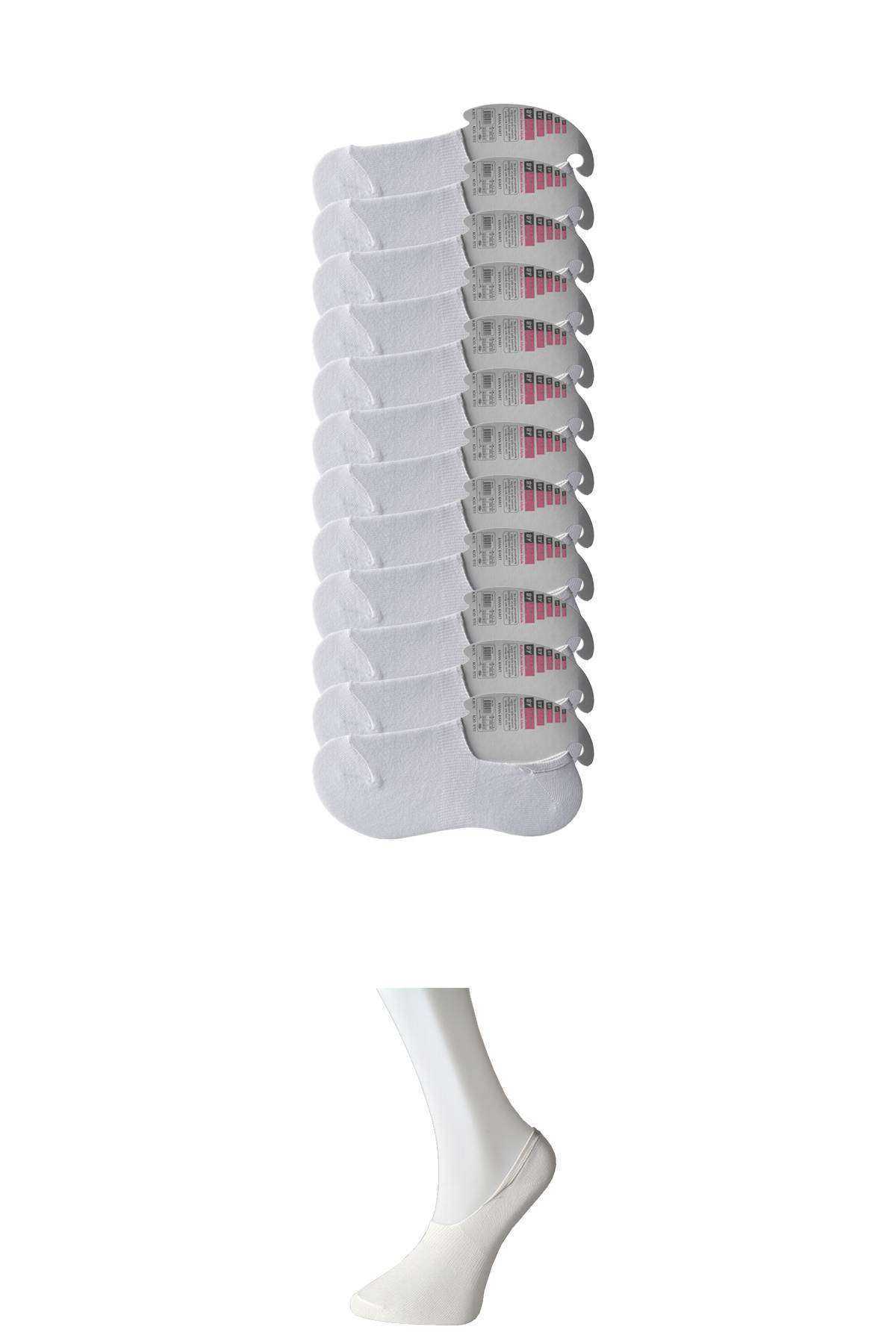 Beyaz Kadın Babet Çorap 12 çift resmi