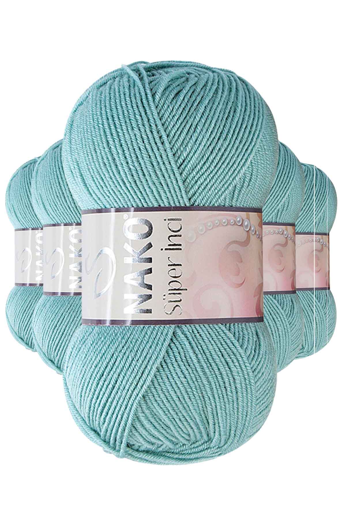 5 Adet Süper İnci El Örgü İpi 100 gr Mint Yeşili 2524 resmi