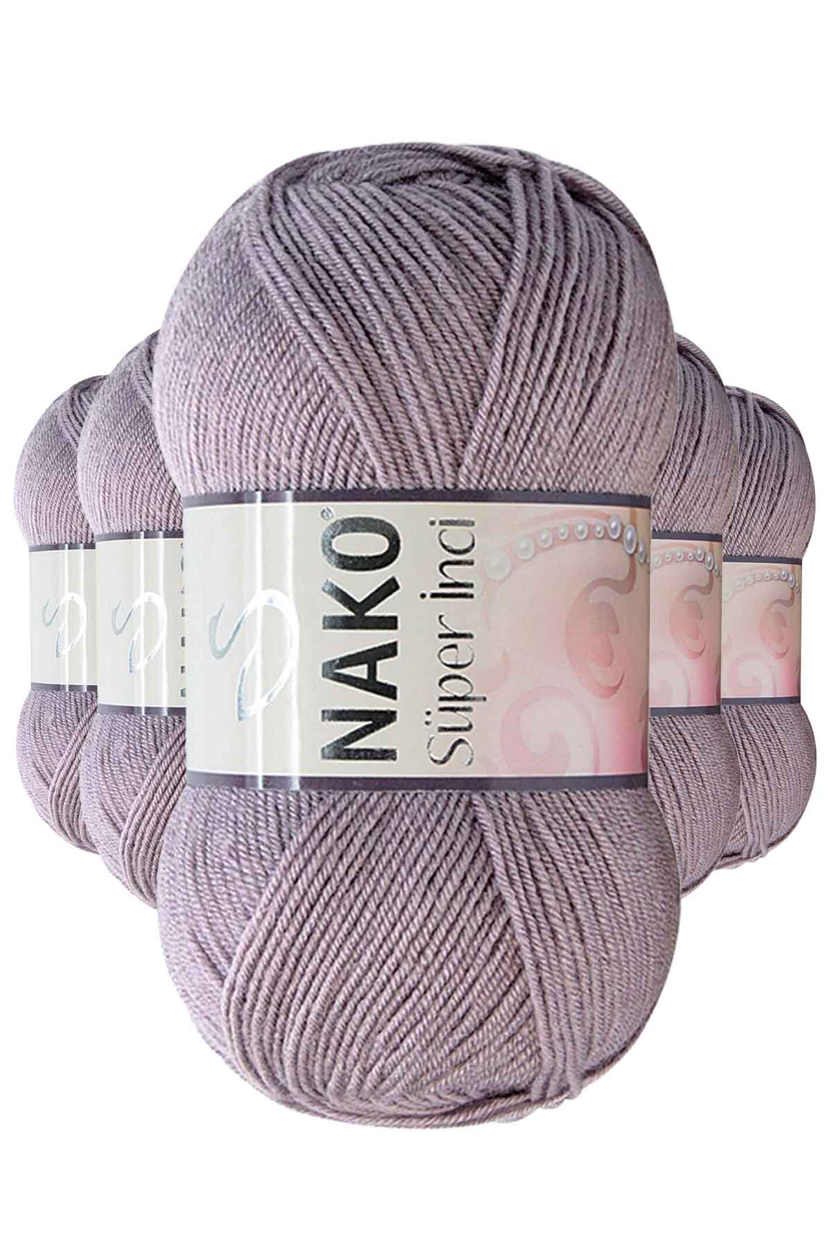 5 Adet Süper İnci El Örgü İpi 100 gr Üzüm Suyu 10155 resmi