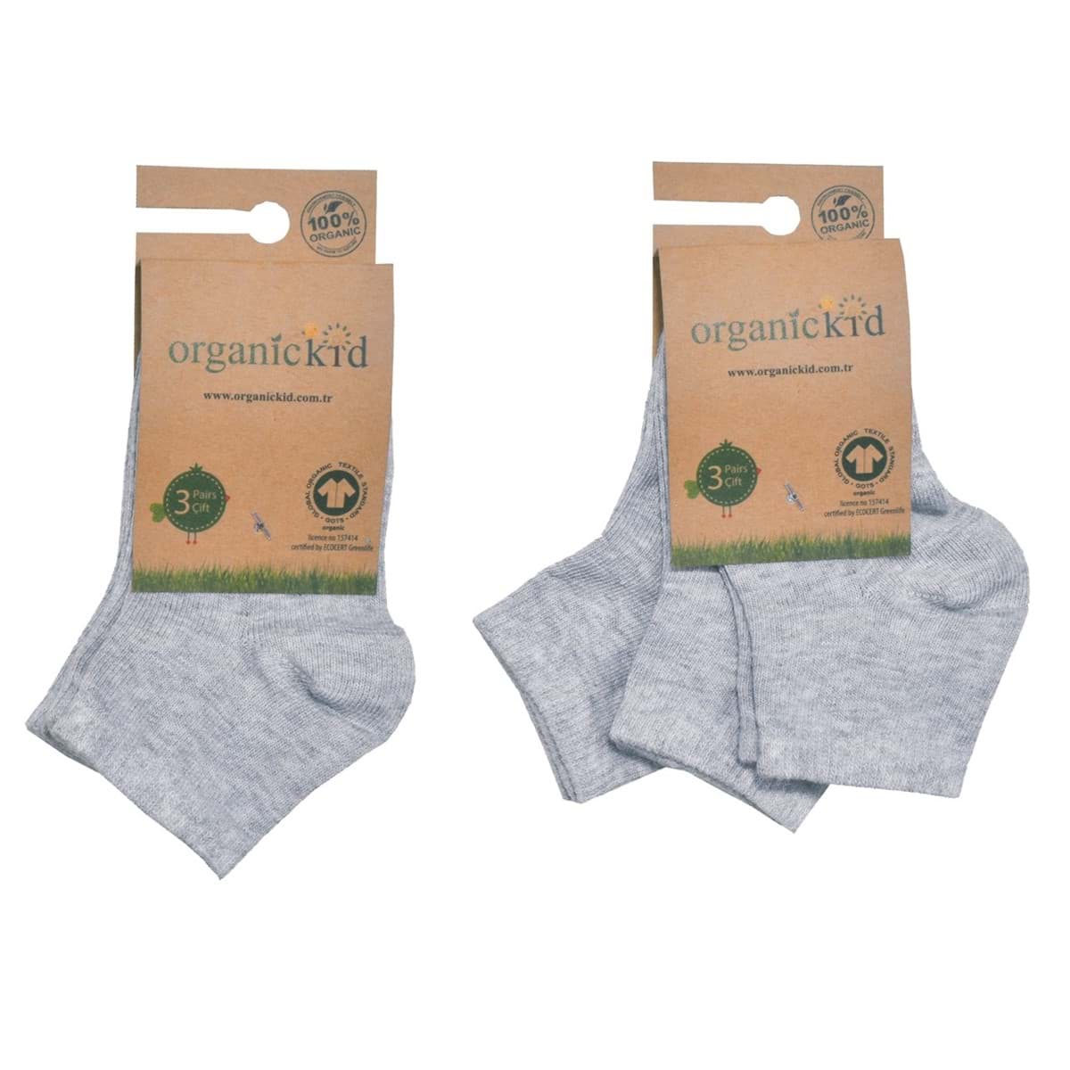 Picture of Organickid Gray Baby Socks Set of 3