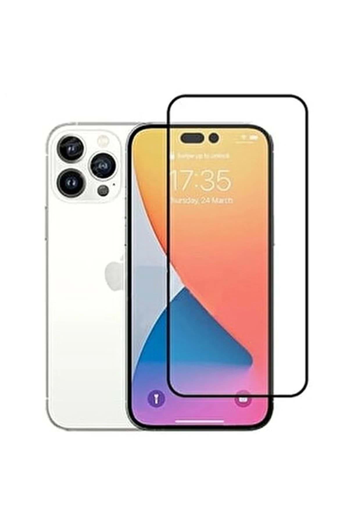 Iphone 14 Pro Uyumlu 9d Tam Kaplayan Parmak Izi Bırakmayan Ekran Koruyucu Film resmi