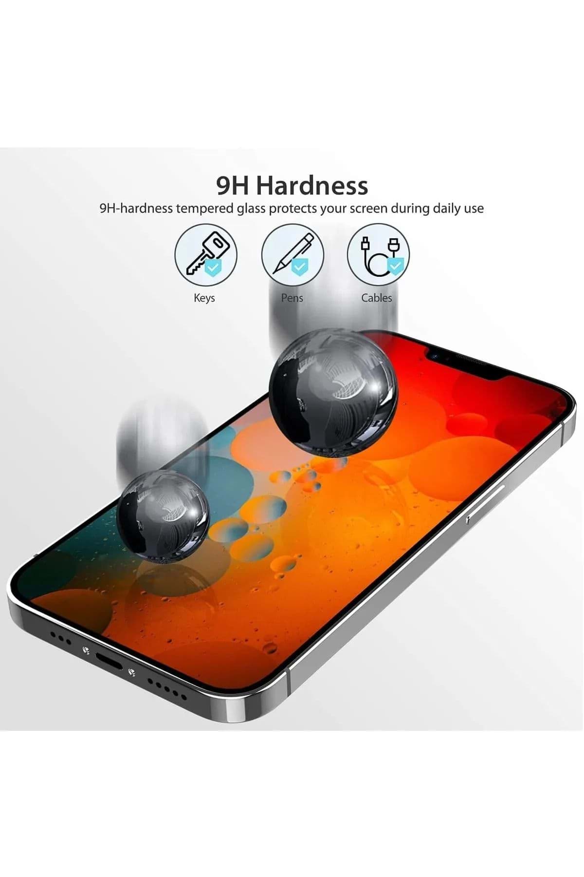 Iphone 13 Pro Uyumlu Hayalet Ekran Gizli Tam Kaplayan Kırılmaz Cam Seramik Ekran Koruyucu Film resmi