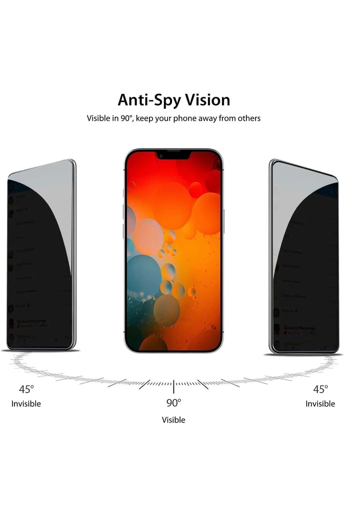Iphone 14 Pro Uyumlu Hayalet Ekran Gizli Tam Kaplayan Kırılmaz Cam Seramik Ekran Koruyucu Film resmi