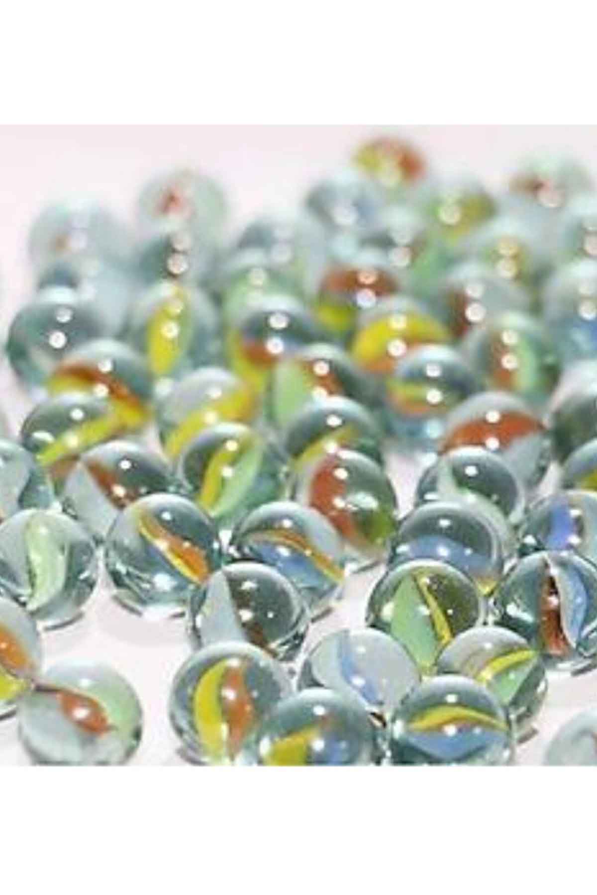 50 Adet Karışık Renk Cam Misket Bilye Oyuncak Cam Bilya Gülle resmi