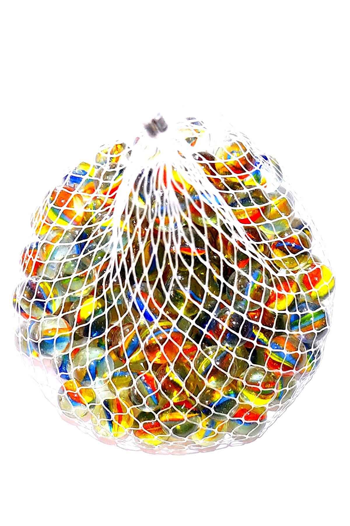 25 Adet Karışık Renk Cam Misket Bilye Oyuncak Cam Bilya Gülle resmi