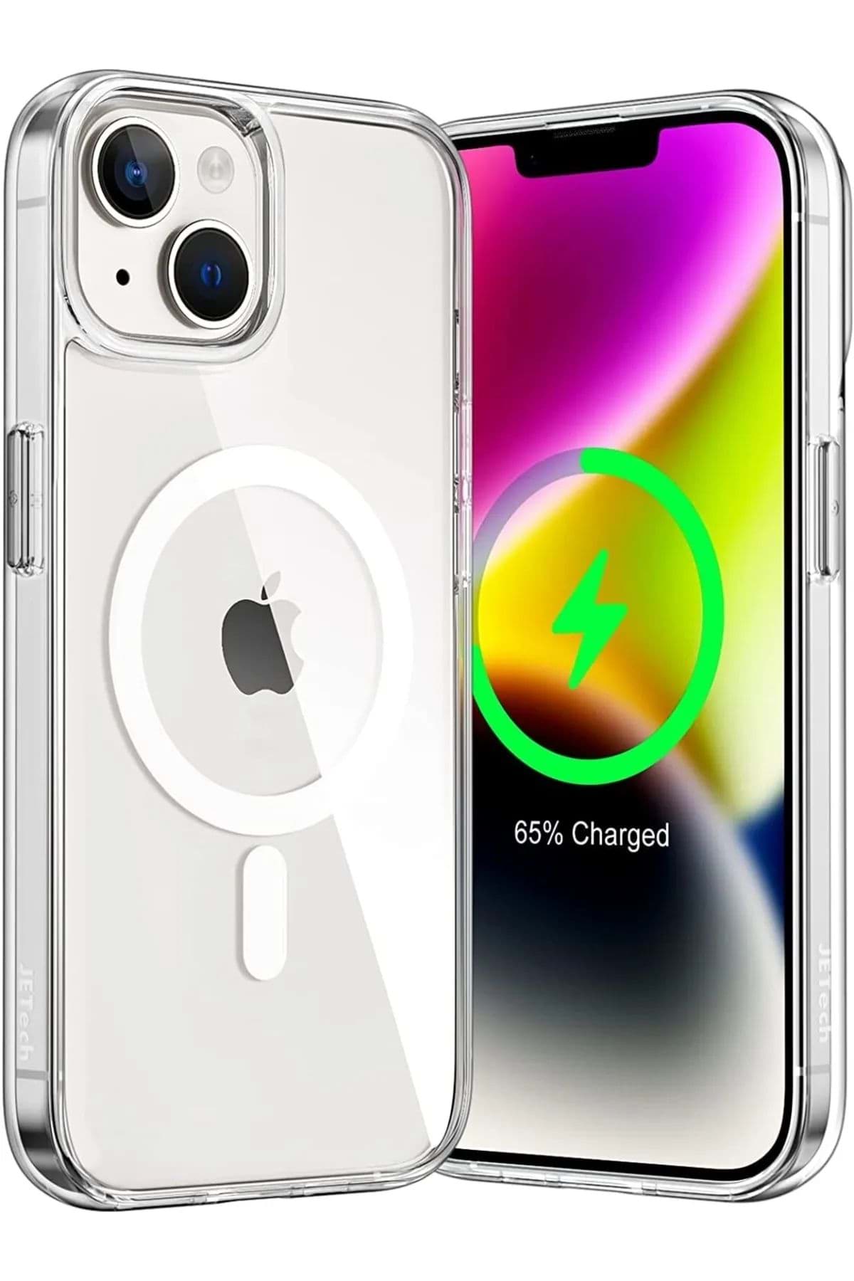 Iphone 14 Kılıf Kamera Lens Korumalı Magsafe Destekli Şeffaf Darbe Emici Sert Kapak resmi