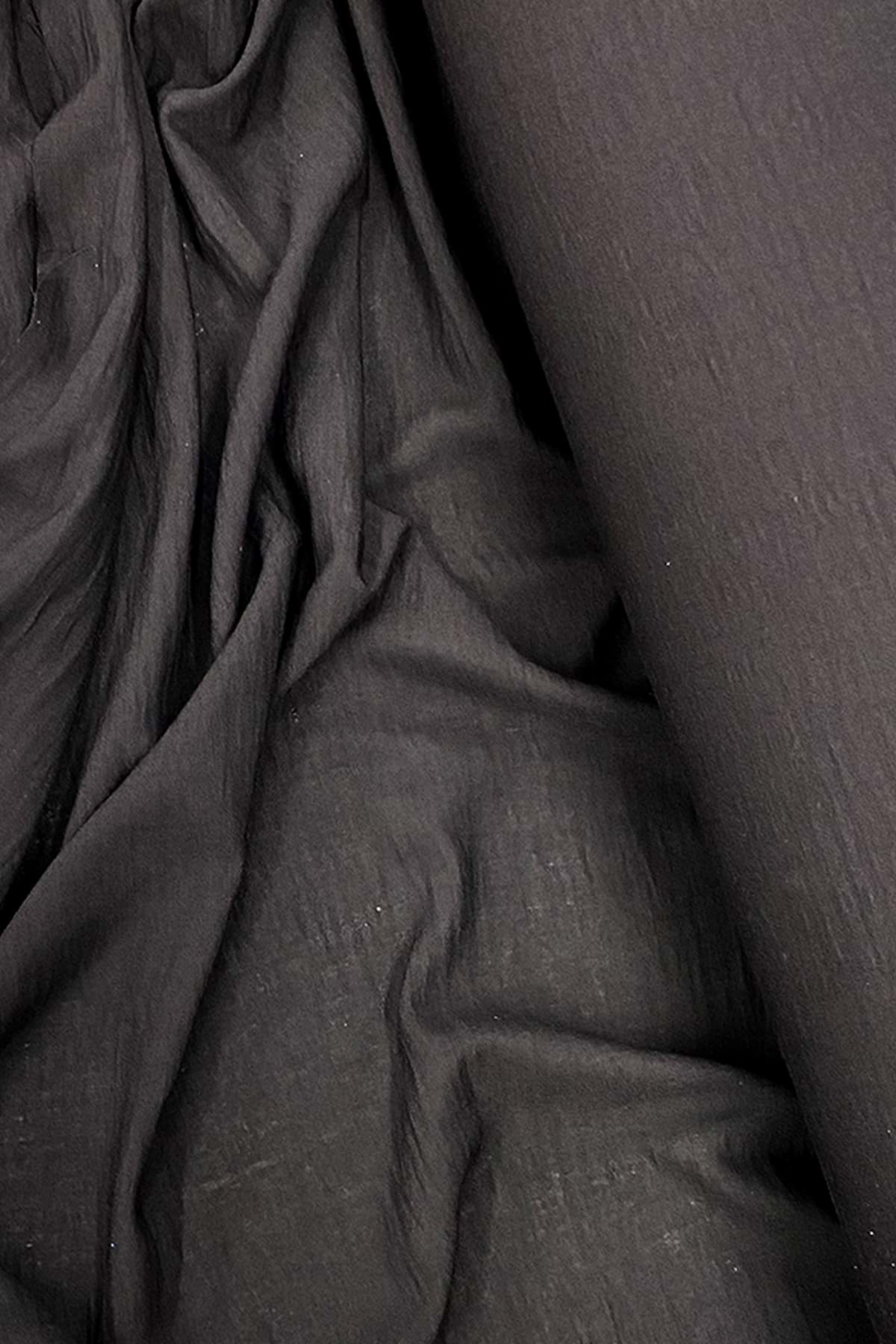 Keten Kumaş - Organik Kumaş - Perde Kumaşı - Ince Keten - Kıyafet Için Kumaş Örtü Siyah 27 resmi