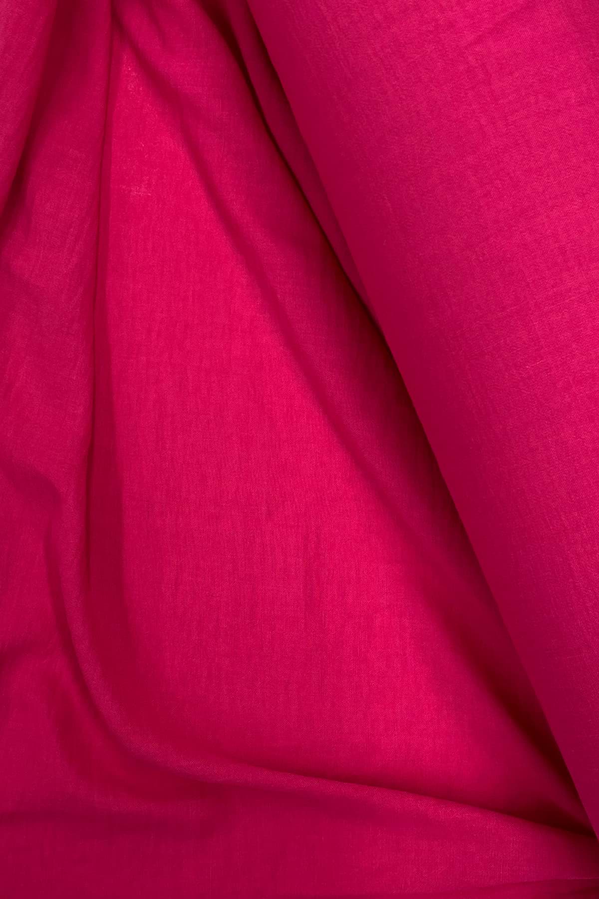 Keten Kumaş - Organik Kumaş - Perde Kumaşı - Ince Keten - Kıyafet Için Kumaş Örtü Fuşya 73 resmi