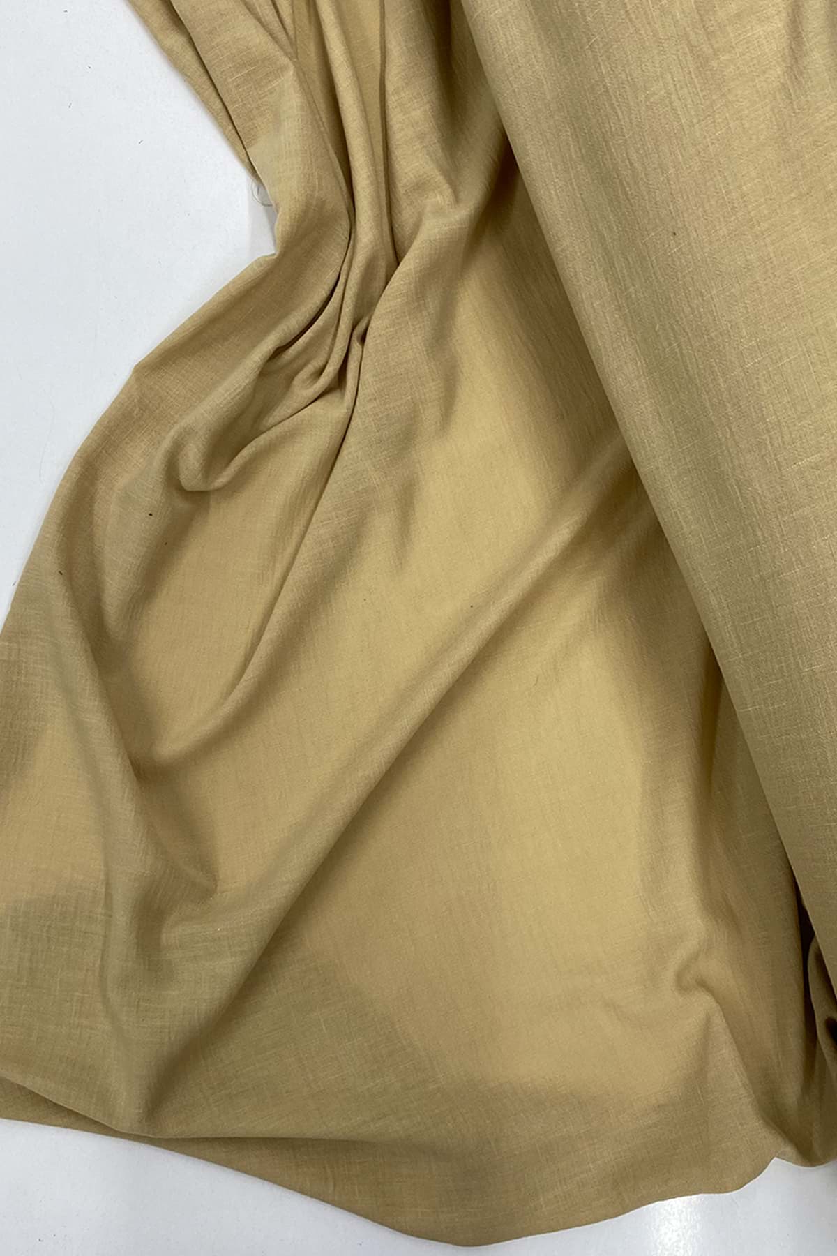 Keten Kumaş - Organik Kumaş - Perde Kumaşı - Ince Keten - Kıyafet Için Kumaş Örtü Koyu Bej 81 resmi