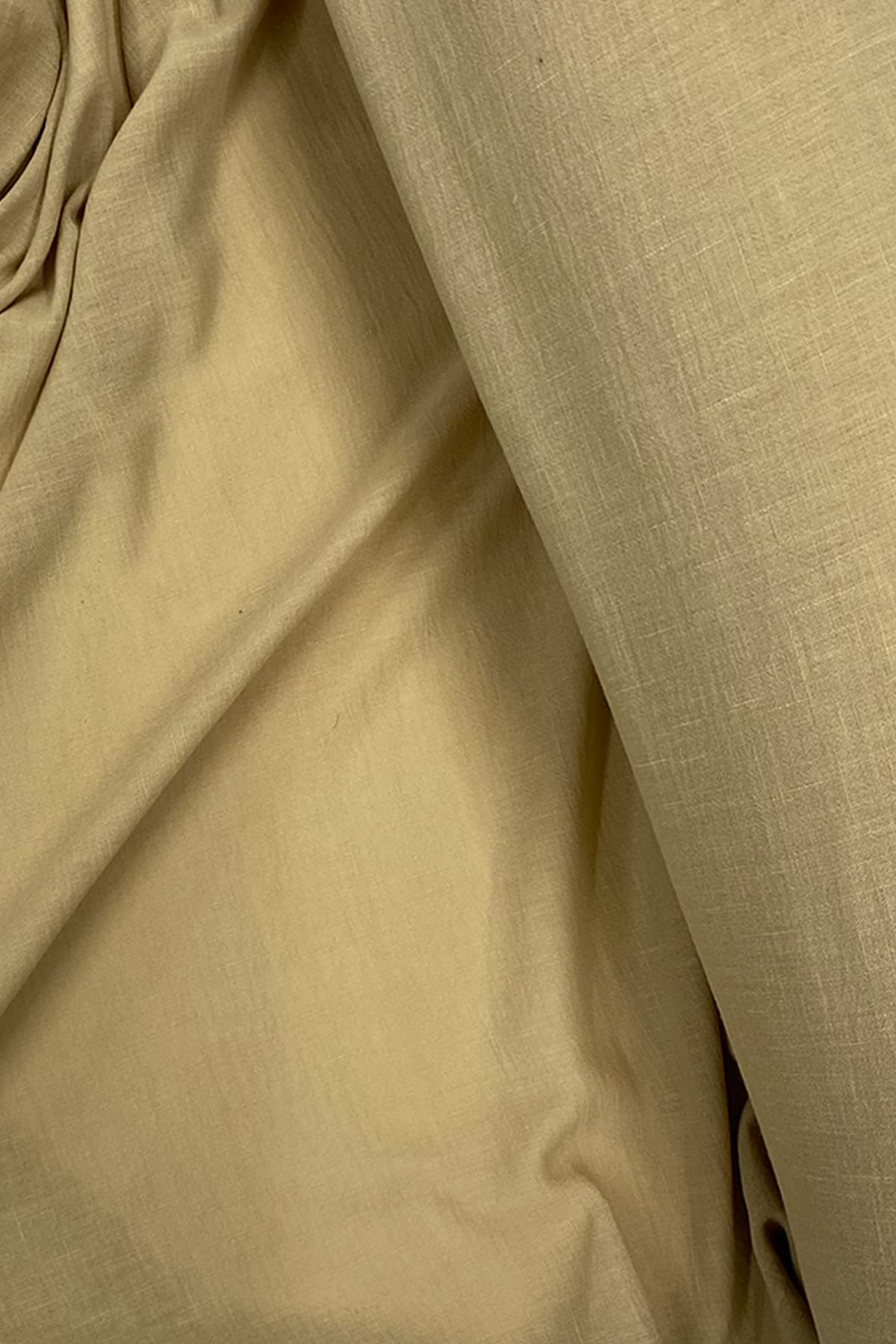 Keten Kumaş - Organik Kumaş - Perde Kumaşı - Ince Keten - Kıyafet Için Kumaş Örtü Koyu Bej 81 resmi