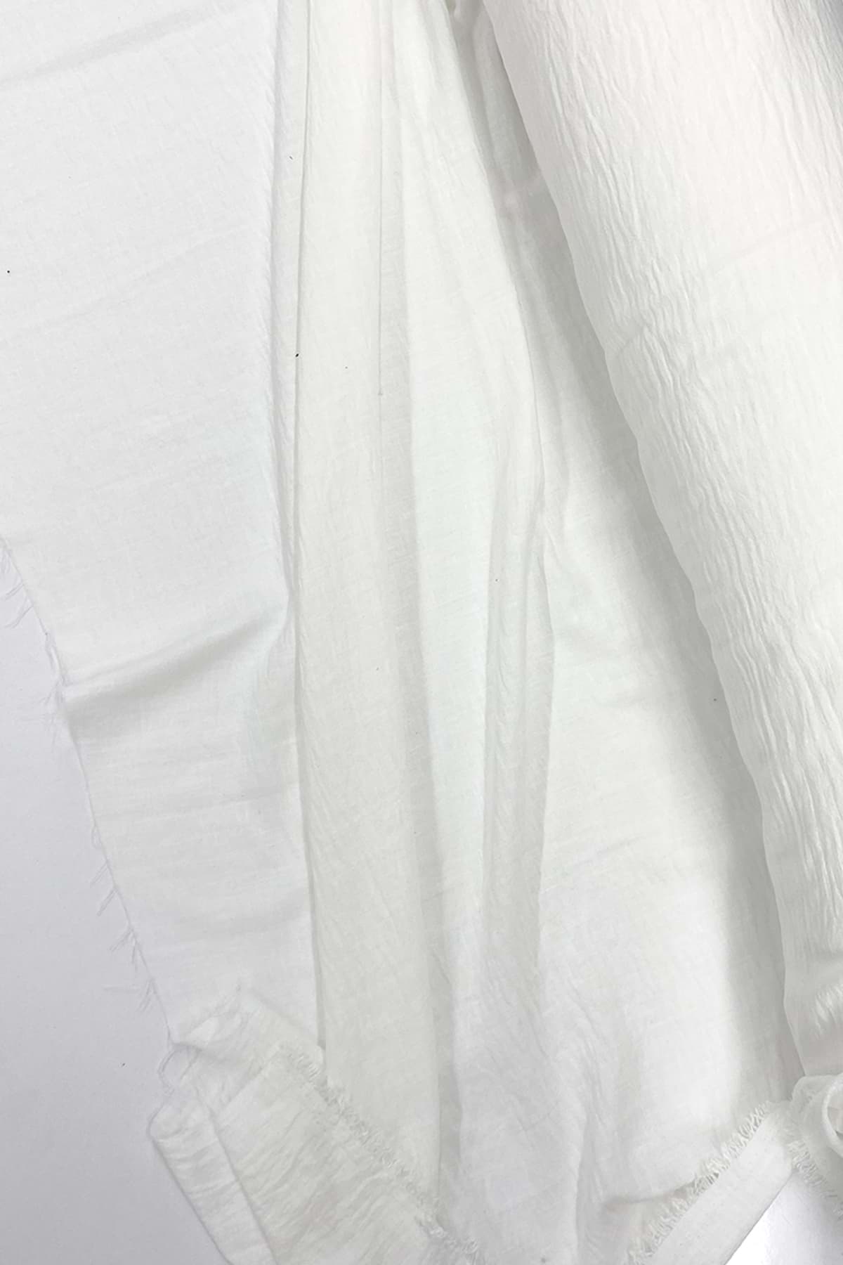 Keten Kumaş - Organik Kumaş - Perde Kumaşı - Ince Keten - Kıyafet Için Kumaş Örtü Beyaz 11 resmi