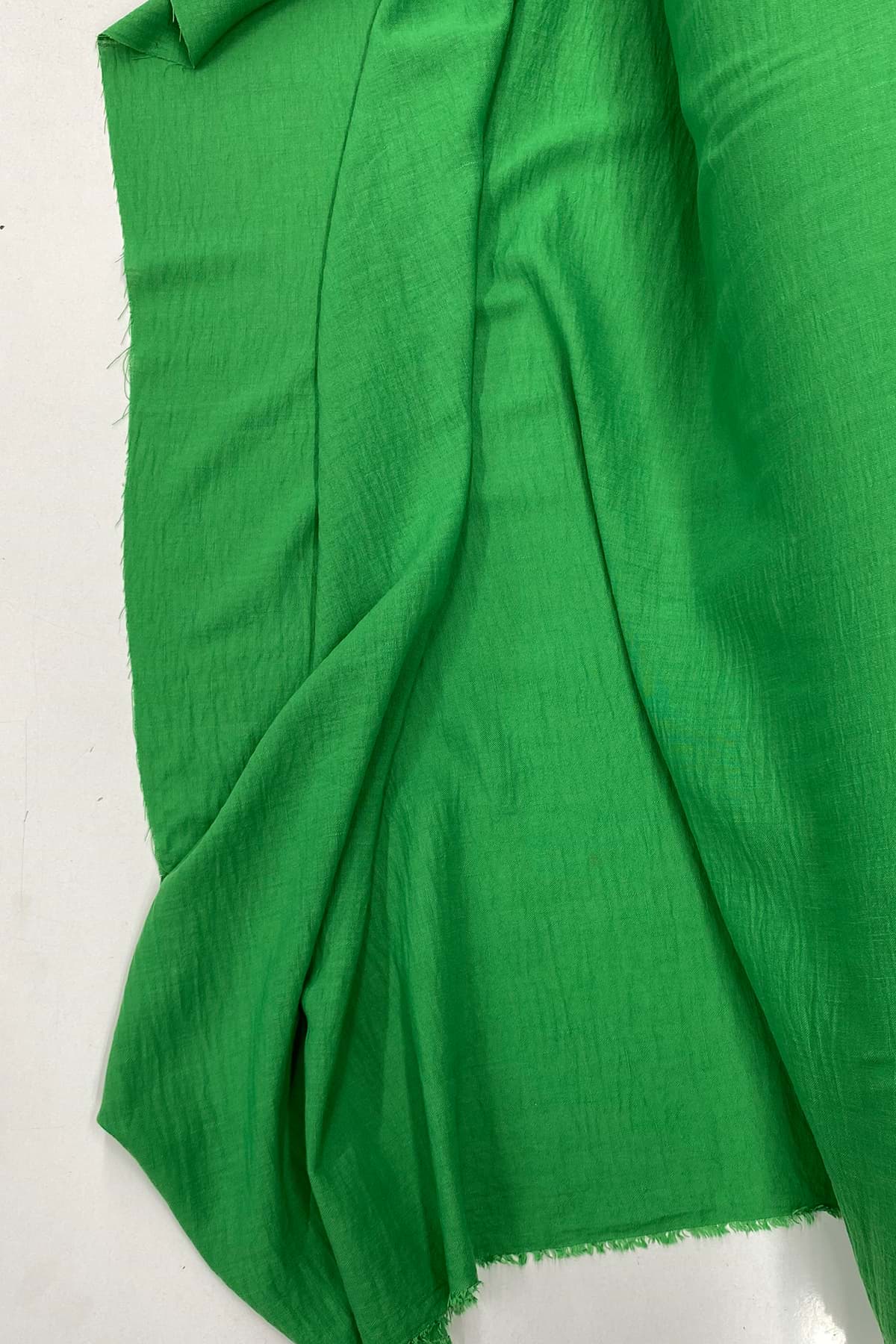 Keten Kumaş - Organik Kumaş - Perde Kumaşı - Ince Keten - Kıyafet Için Kumaş Örtü Çimen Yeşili 41 resmi