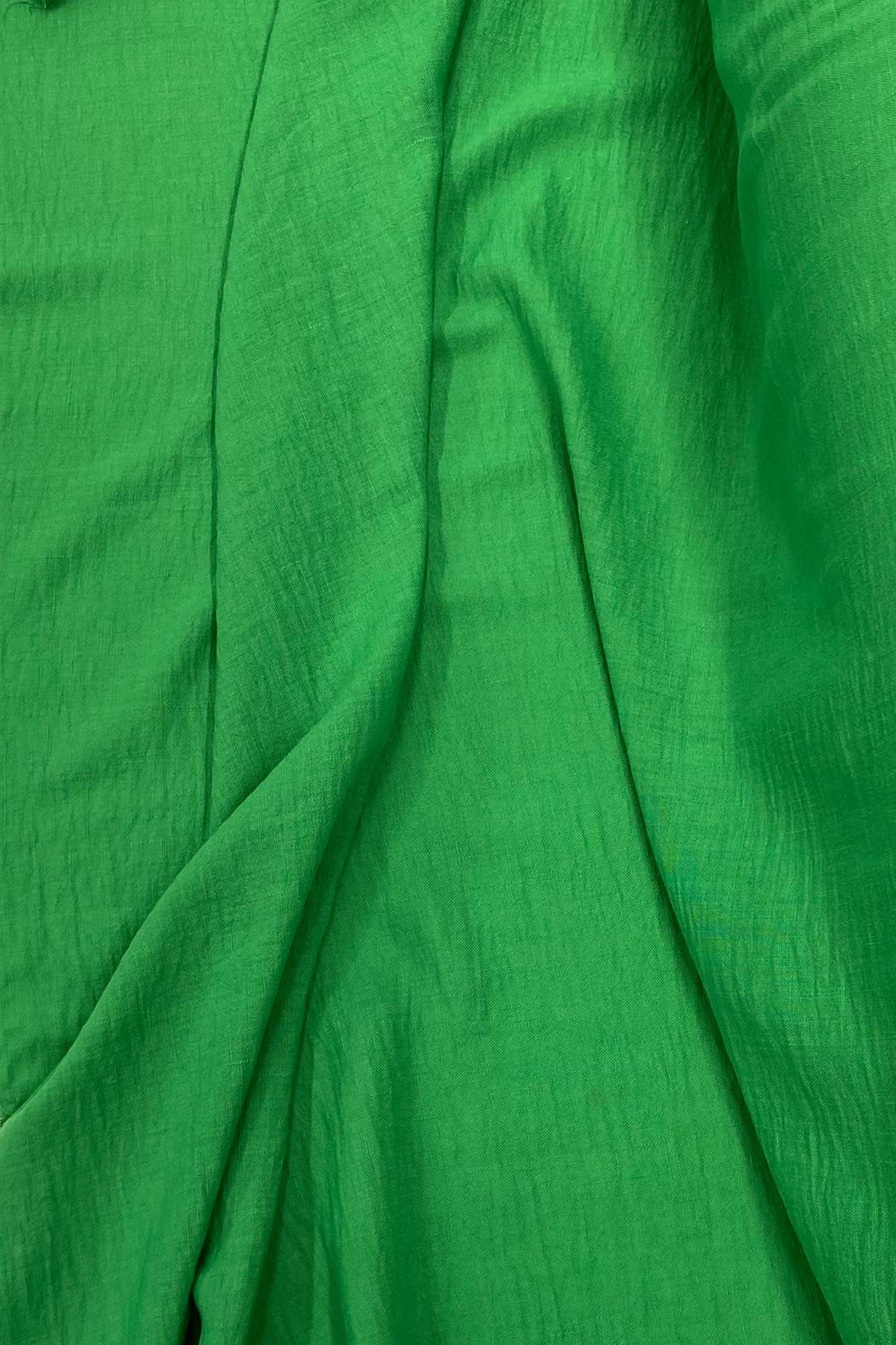 Keten Kumaş - Organik Kumaş - Perde Kumaşı - Ince Keten - Kıyafet Için Kumaş Örtü Çimen Yeşili 41 resmi