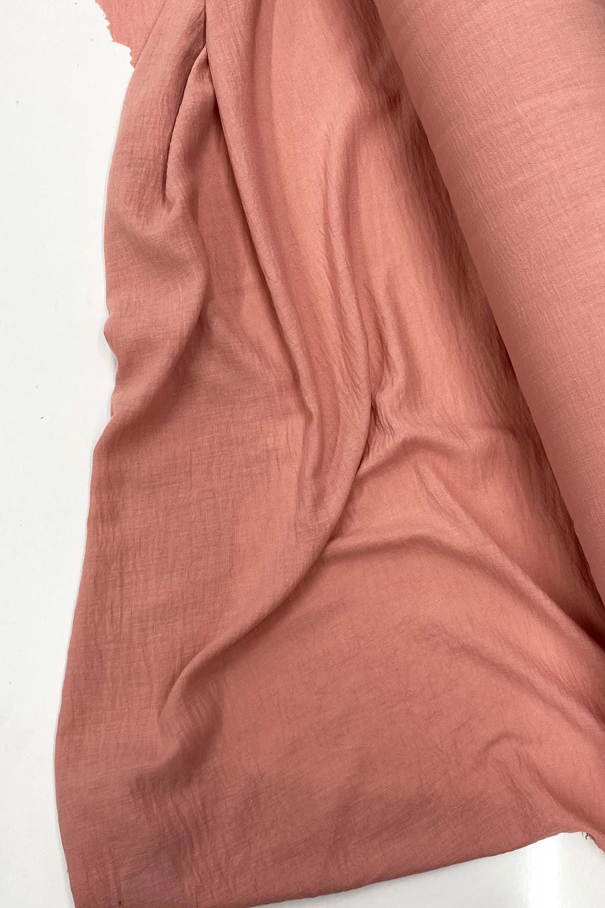 Keten Kumaş - Organik Kumaş - Perde Kumaşı - Ince Keten - Kıyafet Için Kumaş Örtü Pudra 30A resmi