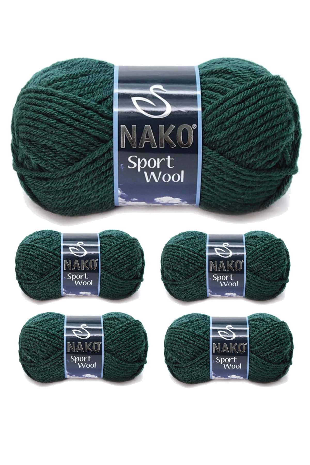 5 Adet Sport Wool Atkı Bere Ceket Yelek Örgü İpi Yünü No: 1873 Şişedibi resmi