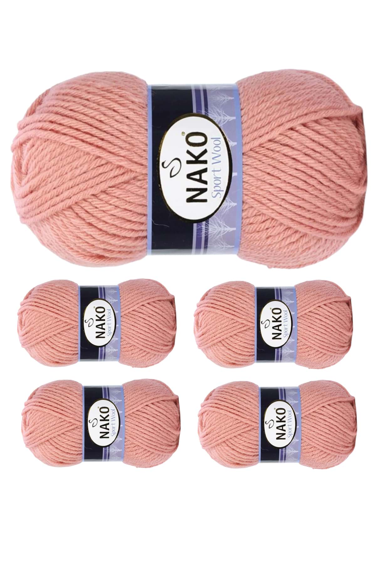 5 Adet Sport Wool Atkı Bere Ceket Yelek Örgü İpi Yünü No: 2807 Bonsai Çiçeği resmi