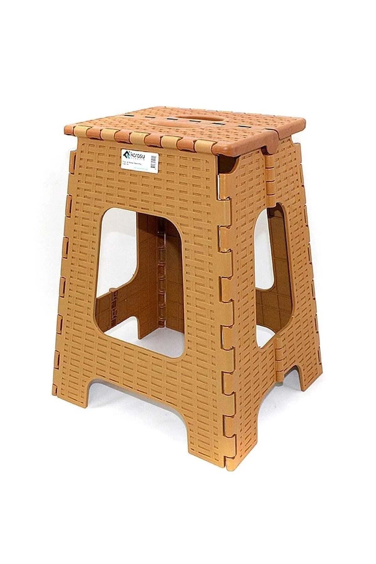 Katlanır Rattan Tabure Büyük resmi