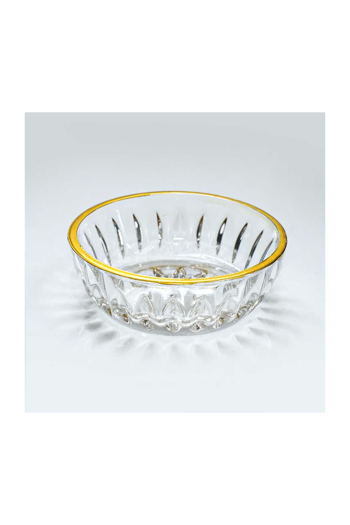 Elif Altın Yaldızlı 6 Parça Cam Lokumluk resmi