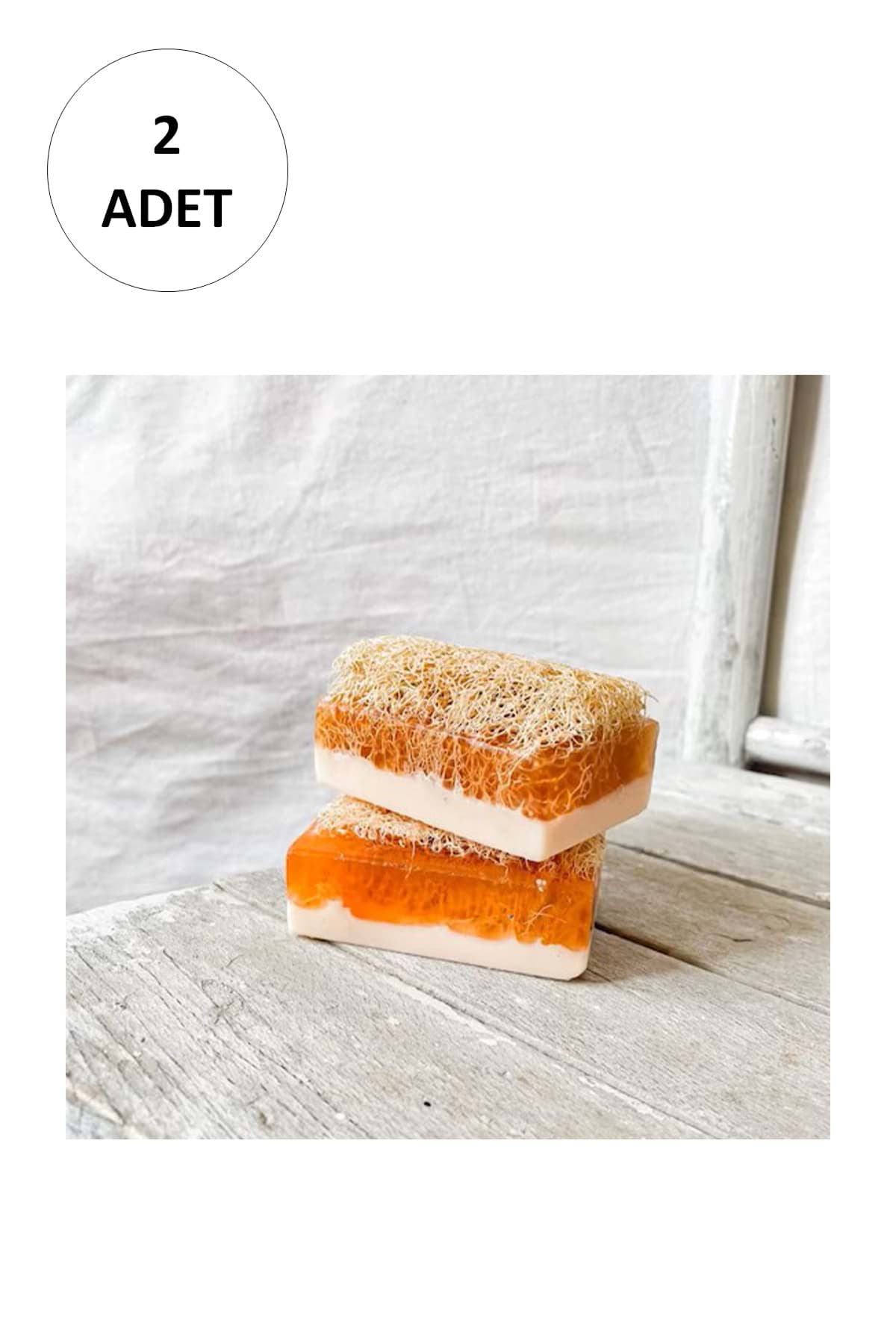 2 Adet Doğal Kabak Lifli Eşek Sütü Sabunu resmi