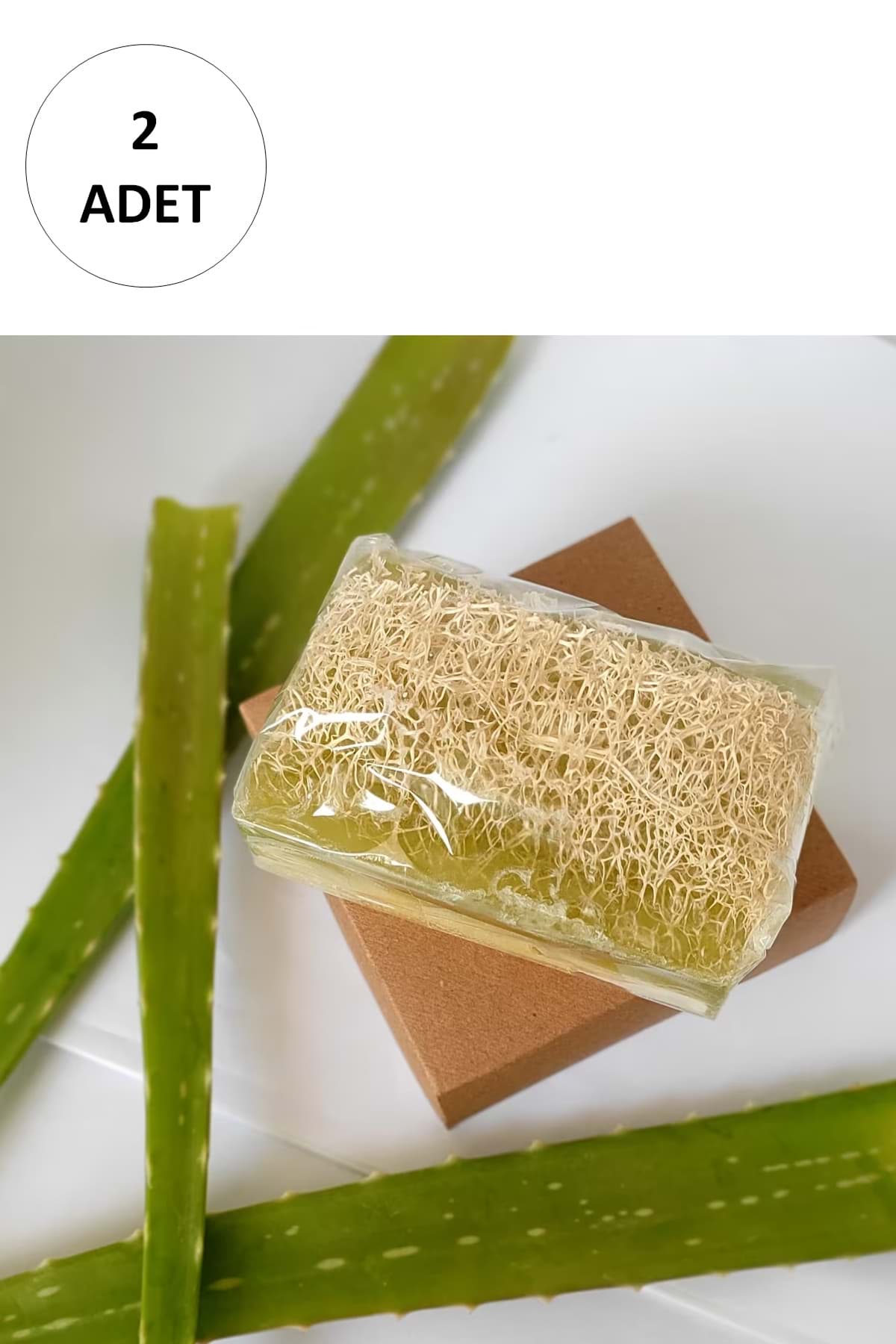 2 Adet Doğal Kabak Lifli Alovera Sabunu resmi