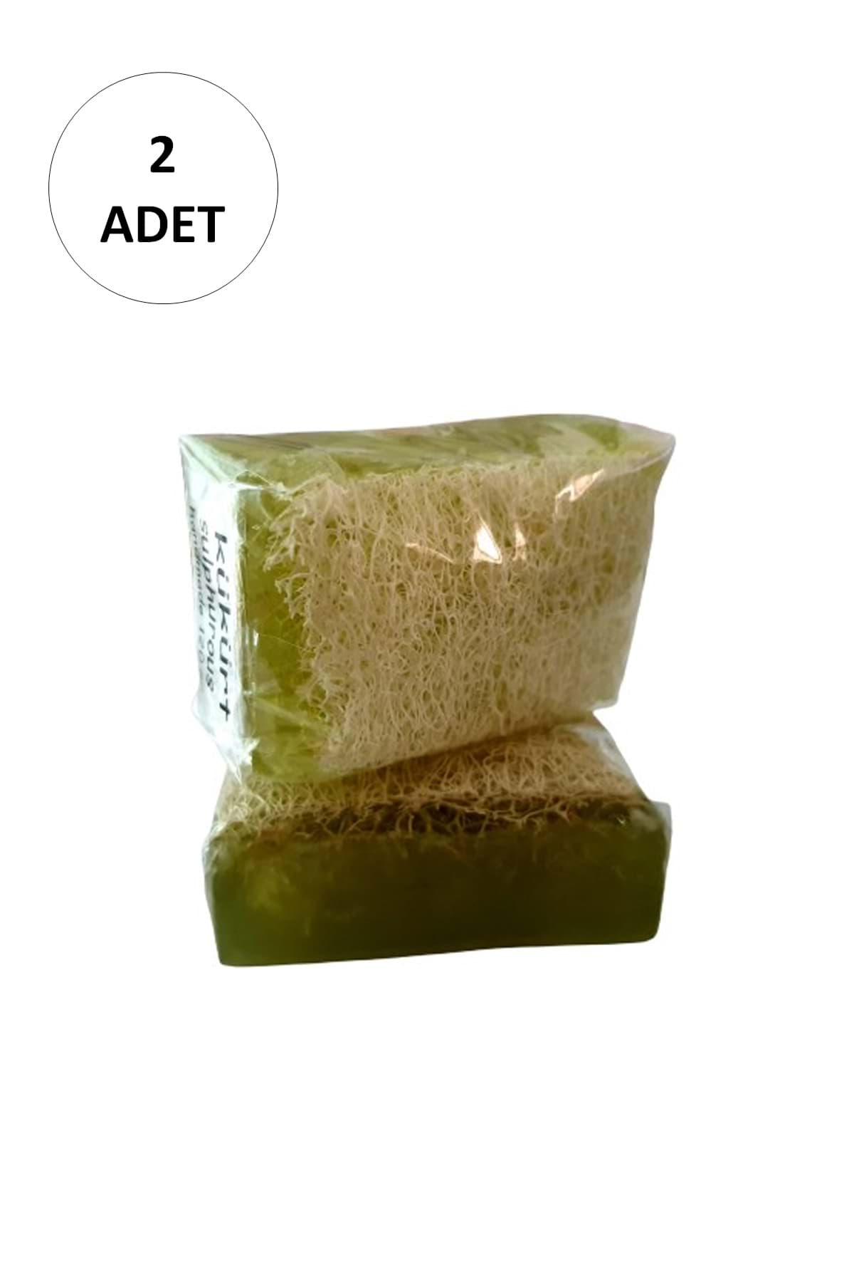 2 Adet Doğal Kabak Lifli Kükürt Sabunu resmi