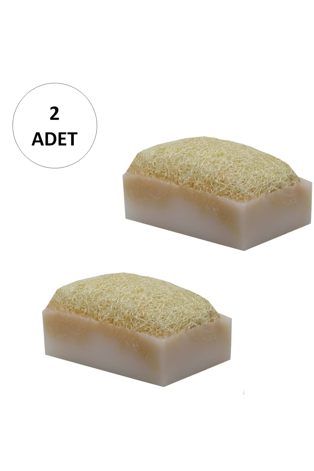 2 Adet Doğal Kabak Lifli Keçi Sütü Sabunu resmi