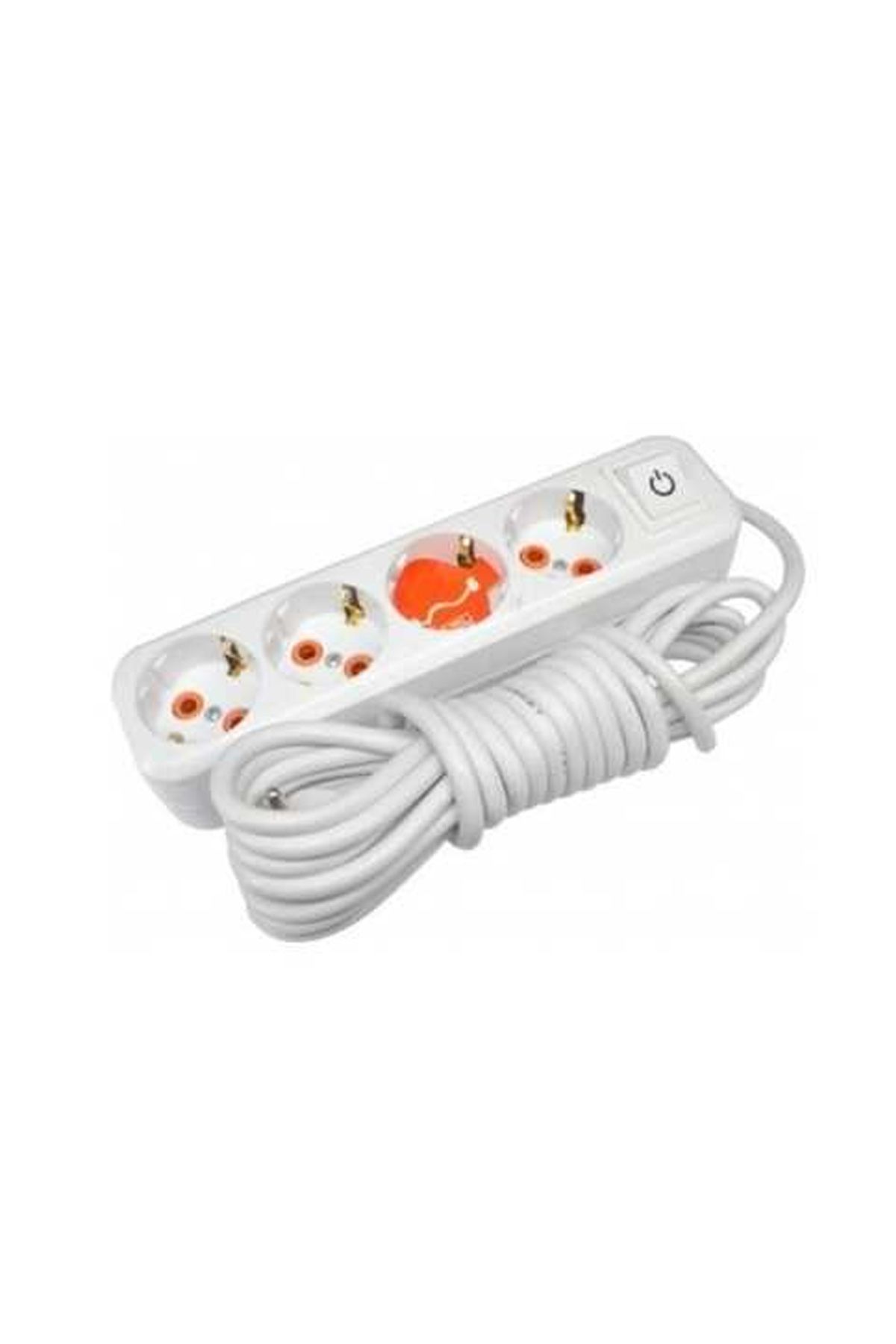 Asel Ara Kablo 4 lü 5 Metre Düz Priz Ast 405 resmi