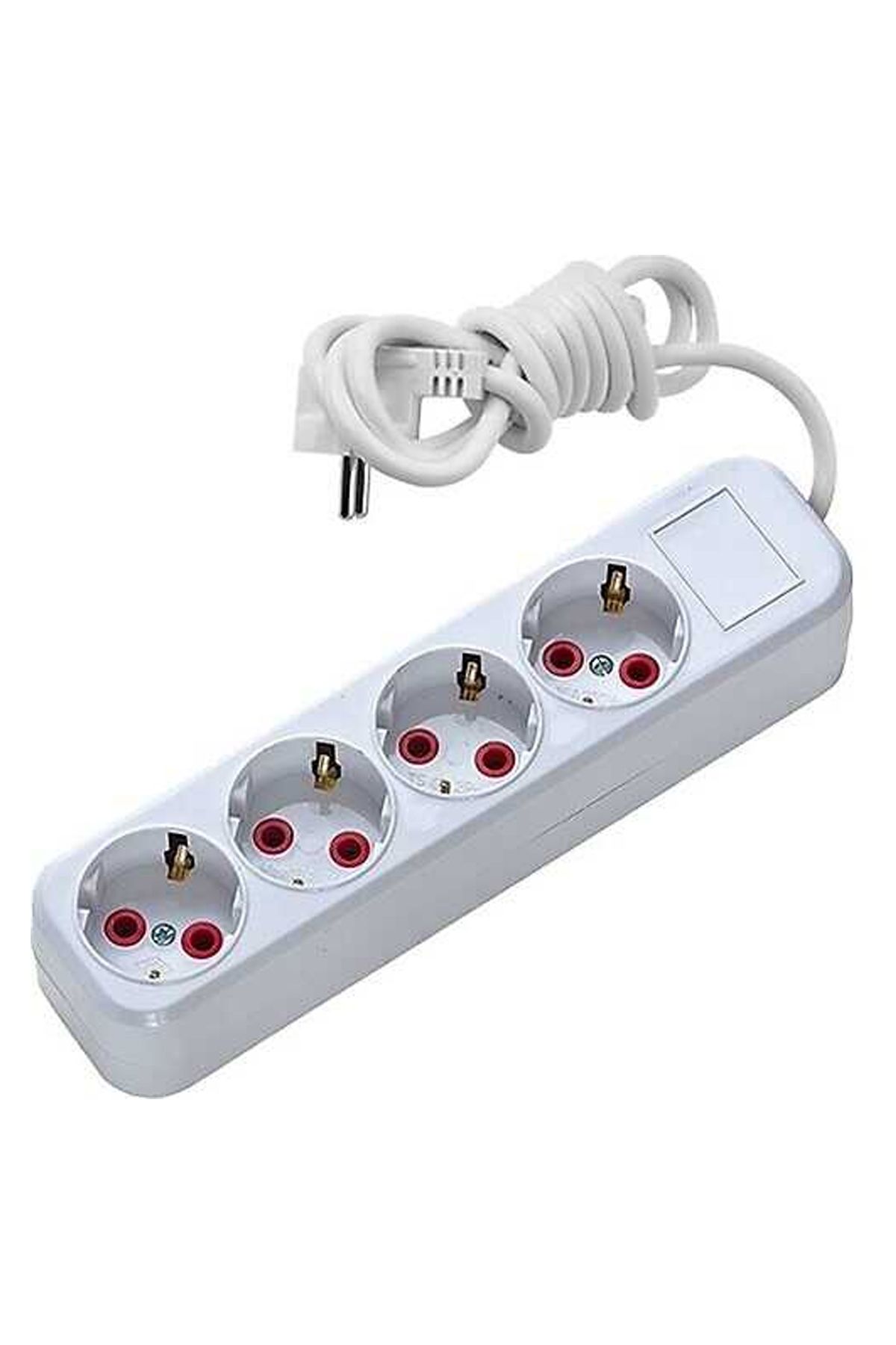 Asel 4 lü 3 metre Topraklı Anahtarlı Priz Ast A403 resmi