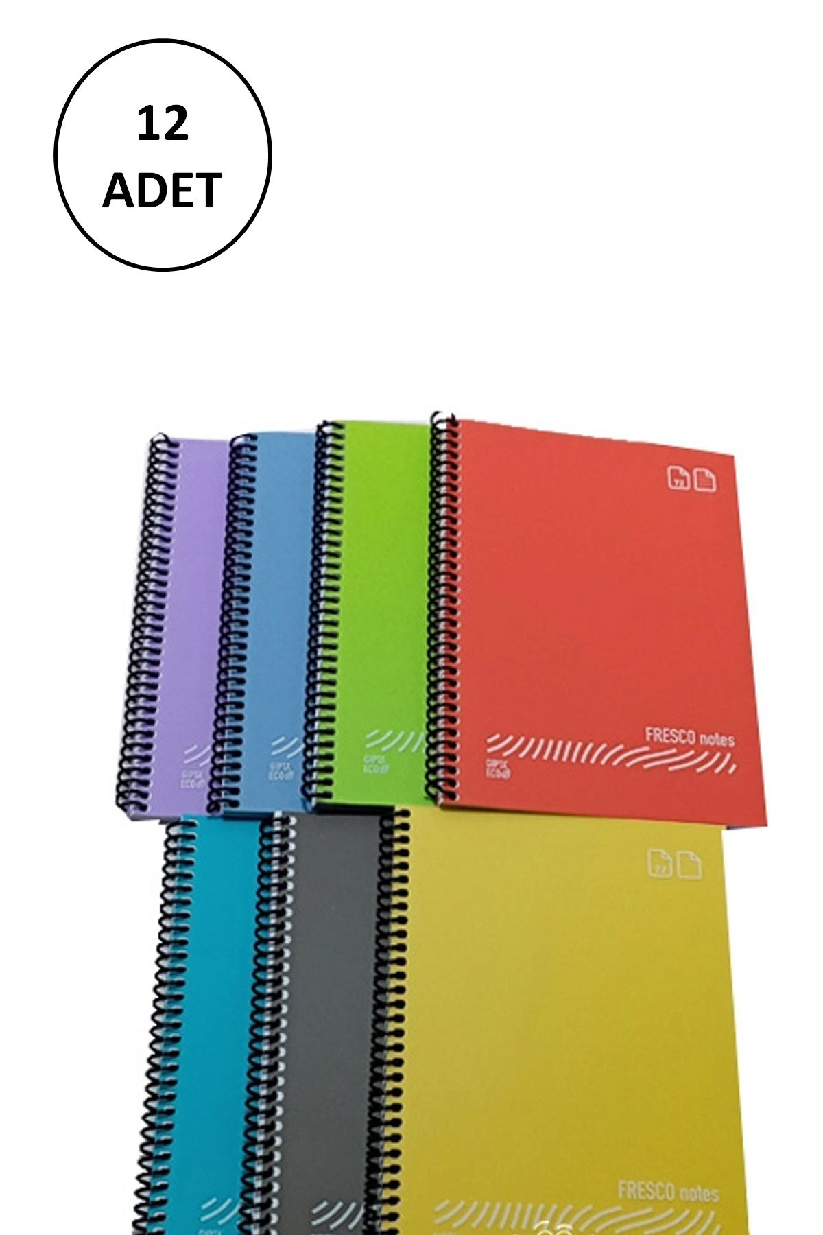 FRESCO Spiralli Plastik Kapak Defter A4 80 Yaprak Çizgili GP.3-4899000-2011 resmi