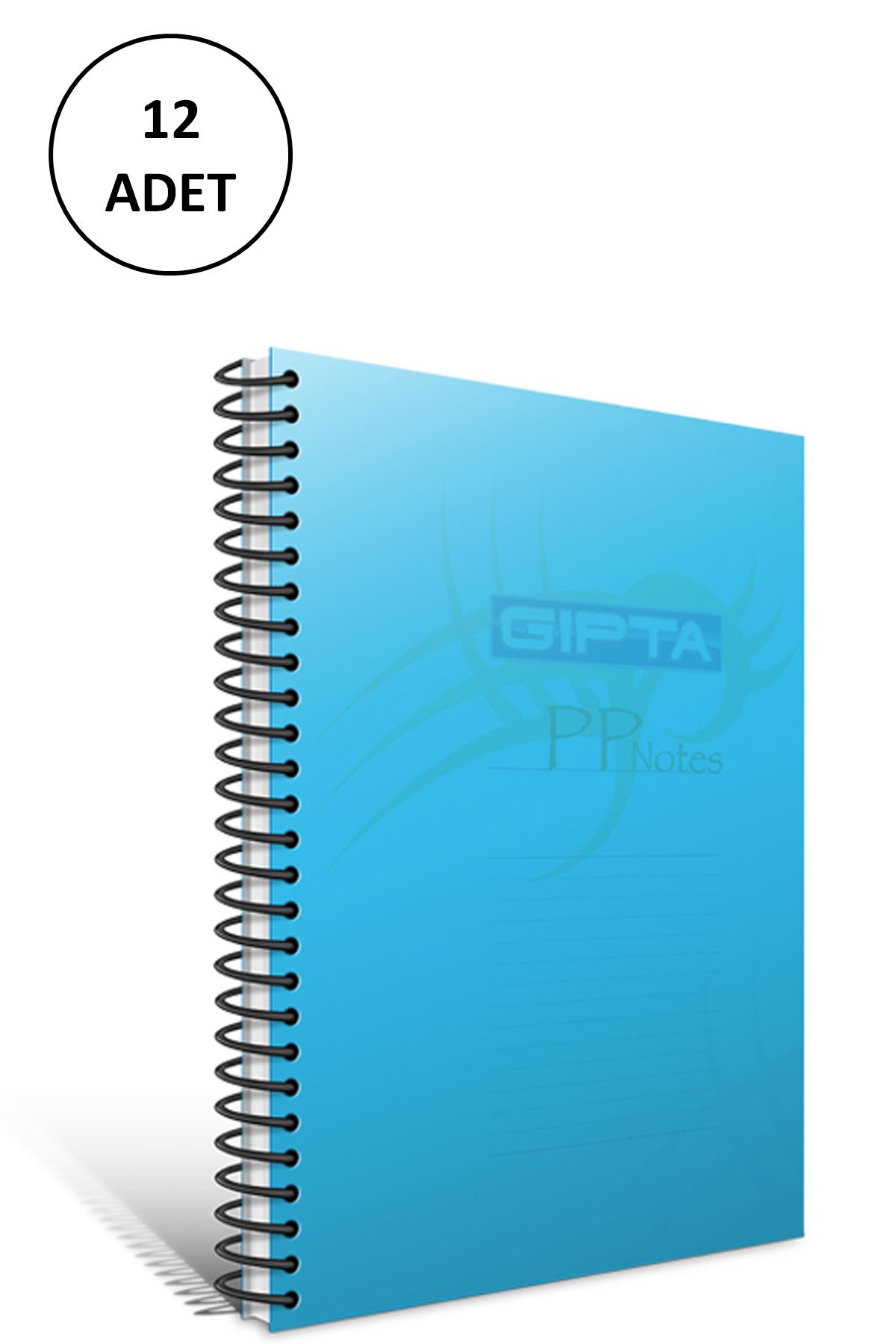 Gıpta Spiralli Defter Eko Plastik Kapak Kareli 80 YP A4 12 Adet resmi
