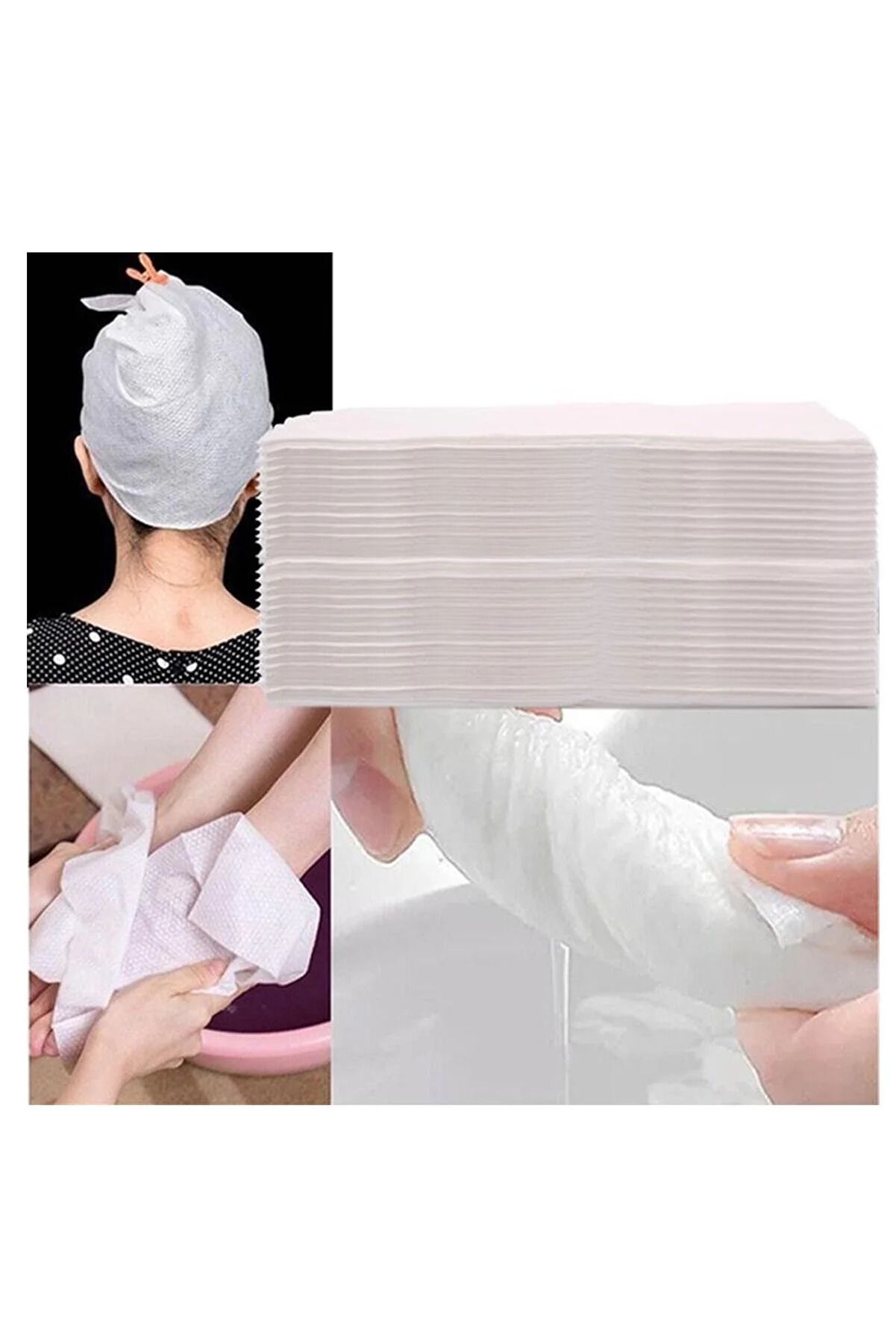 50 Adet Tek Kullanımlık Havlu Hasta Bakım Bebek Bakım Manikür Pedikür Havlusu HEDİYELİ resmi