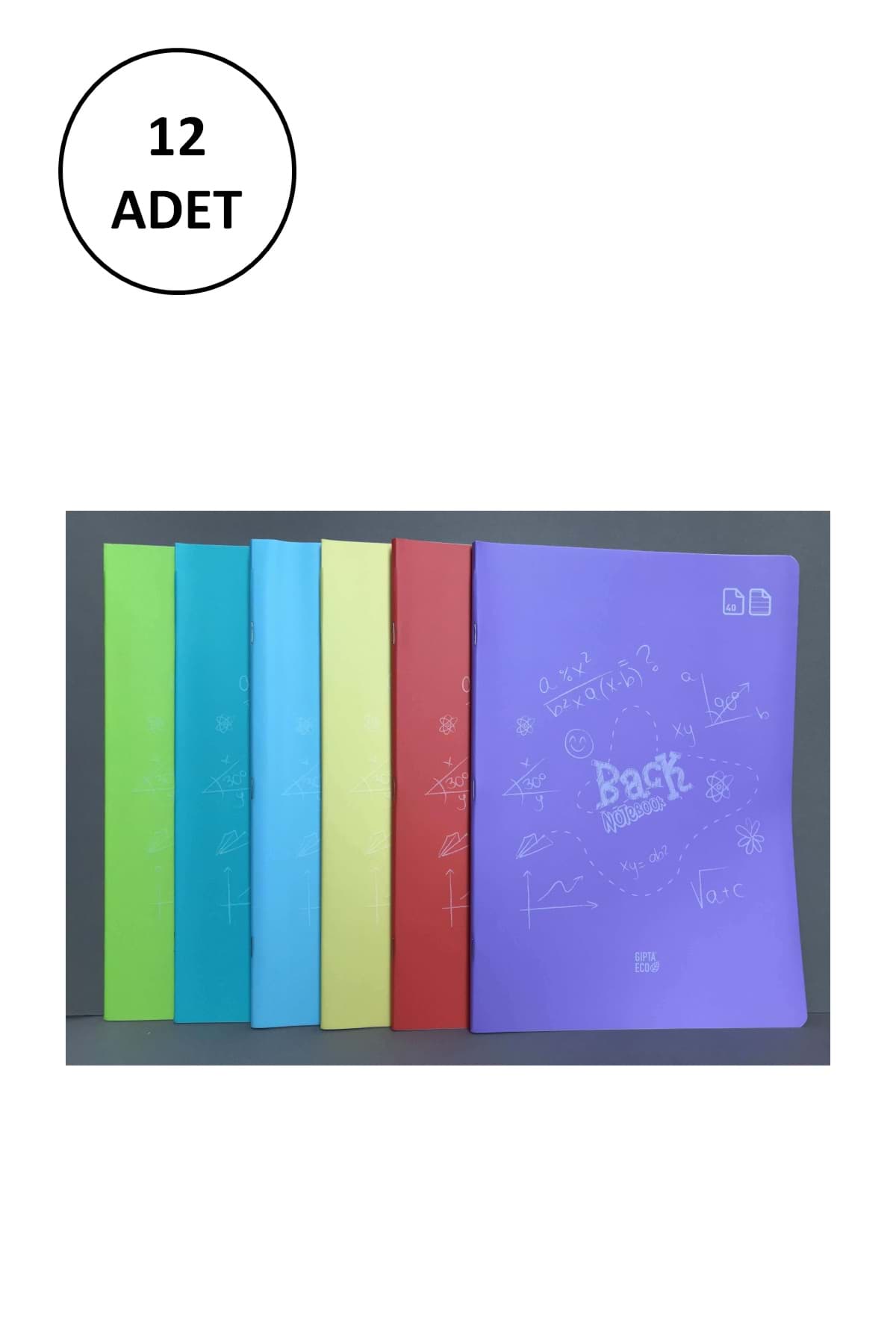 Picture of Gıpta Defter Eco Back A5 80 Yaprak PP Kapak 12 Adet