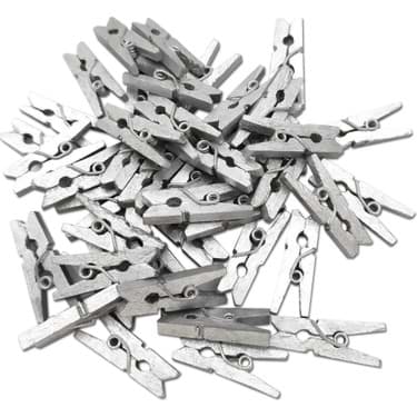 100'lü Gümüş Ahşap Mandal 2.5cm (10'lu Paket-1000 Adet) resmi