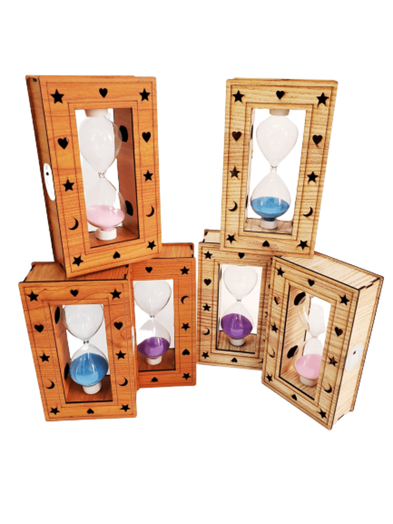 Ahşap Işıklı Kum Saati resmi