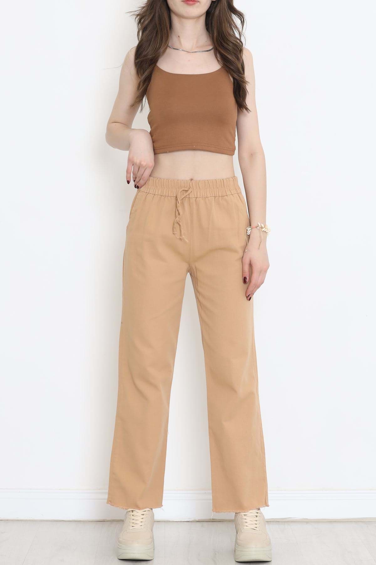 Paça Püsküllü Pantolon Sütlükahve - 152476.299. resmi