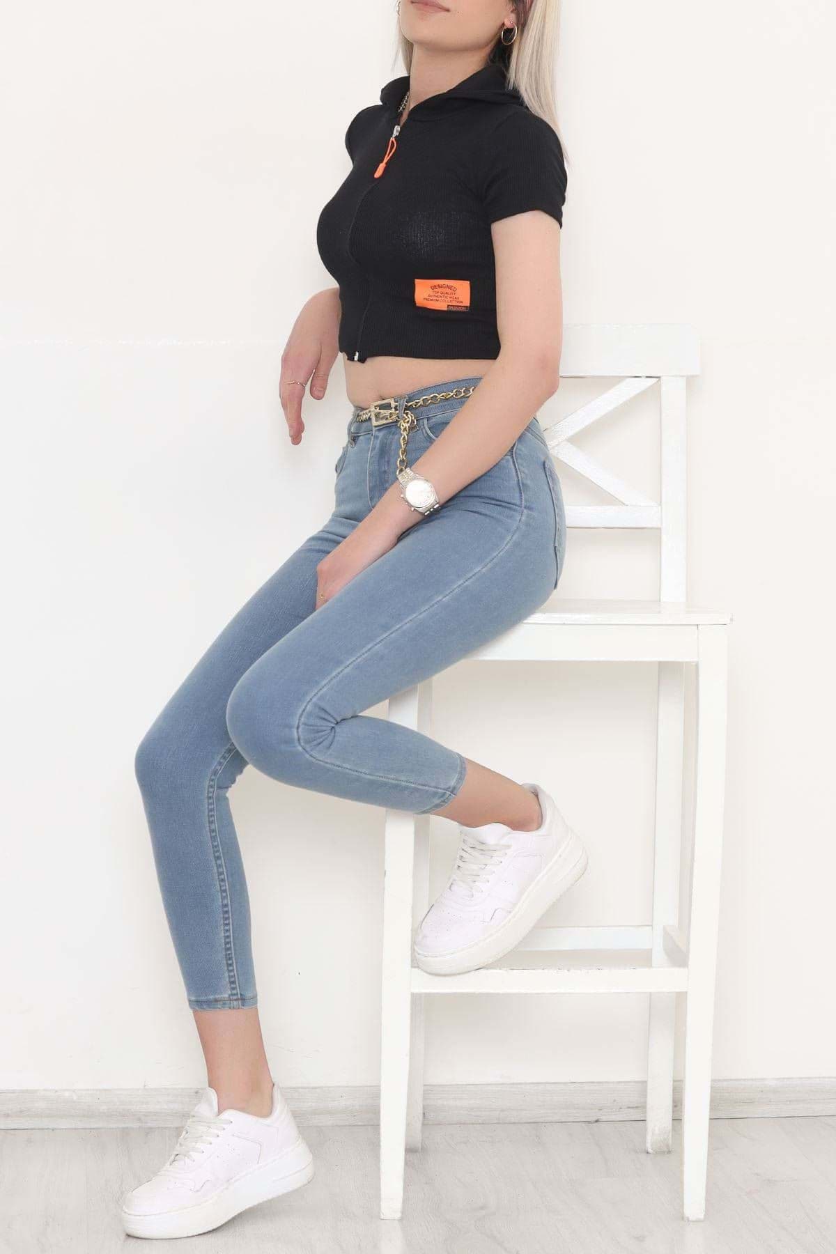 Kaşkorse Kapşonlu Bluz Siyah - 11310.1567. resmi