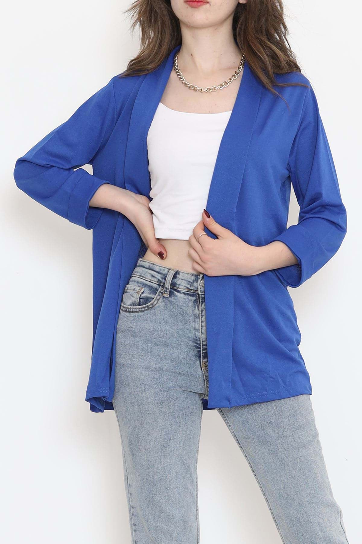 Örme Krep Ceket Saks - 1185.1095. resmi