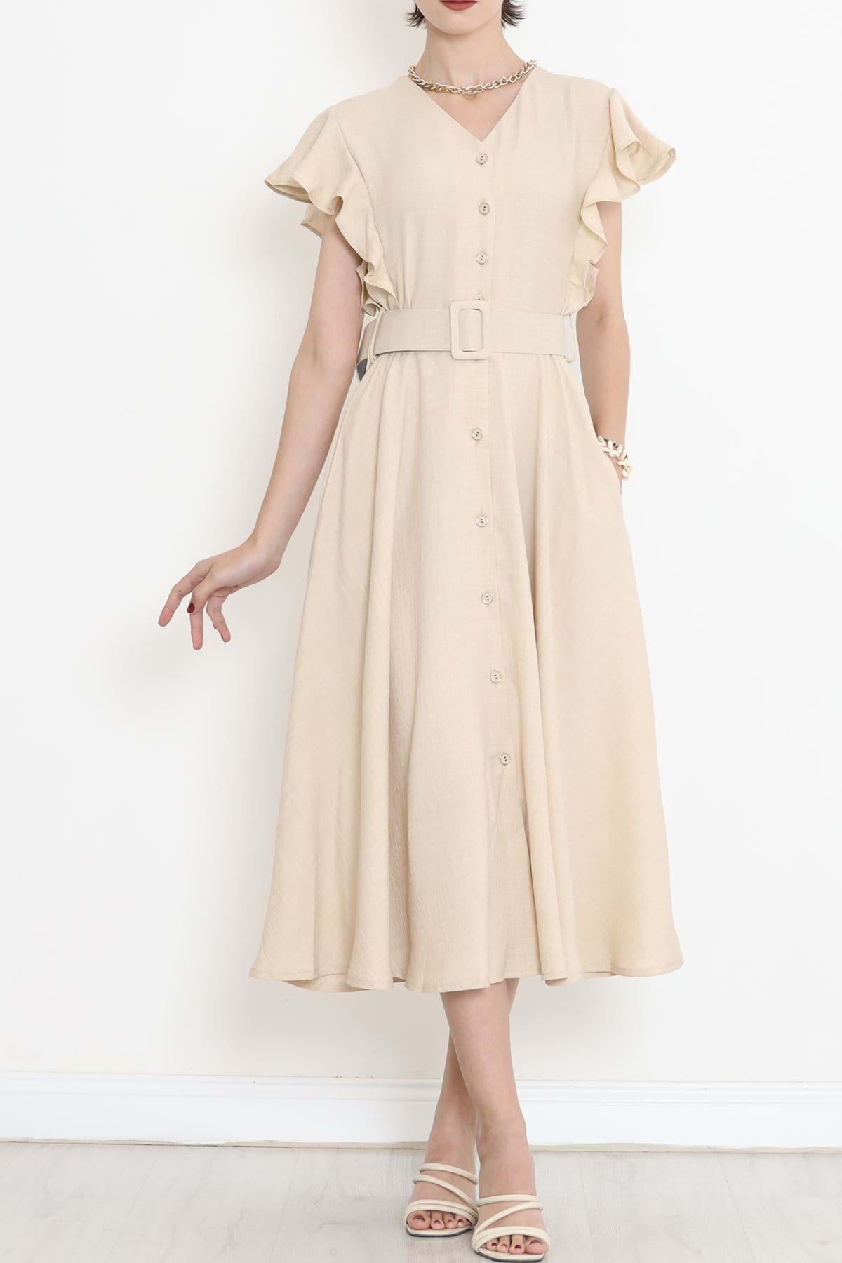 Picture of Arm frilly arched dress beige - 5154.1322.